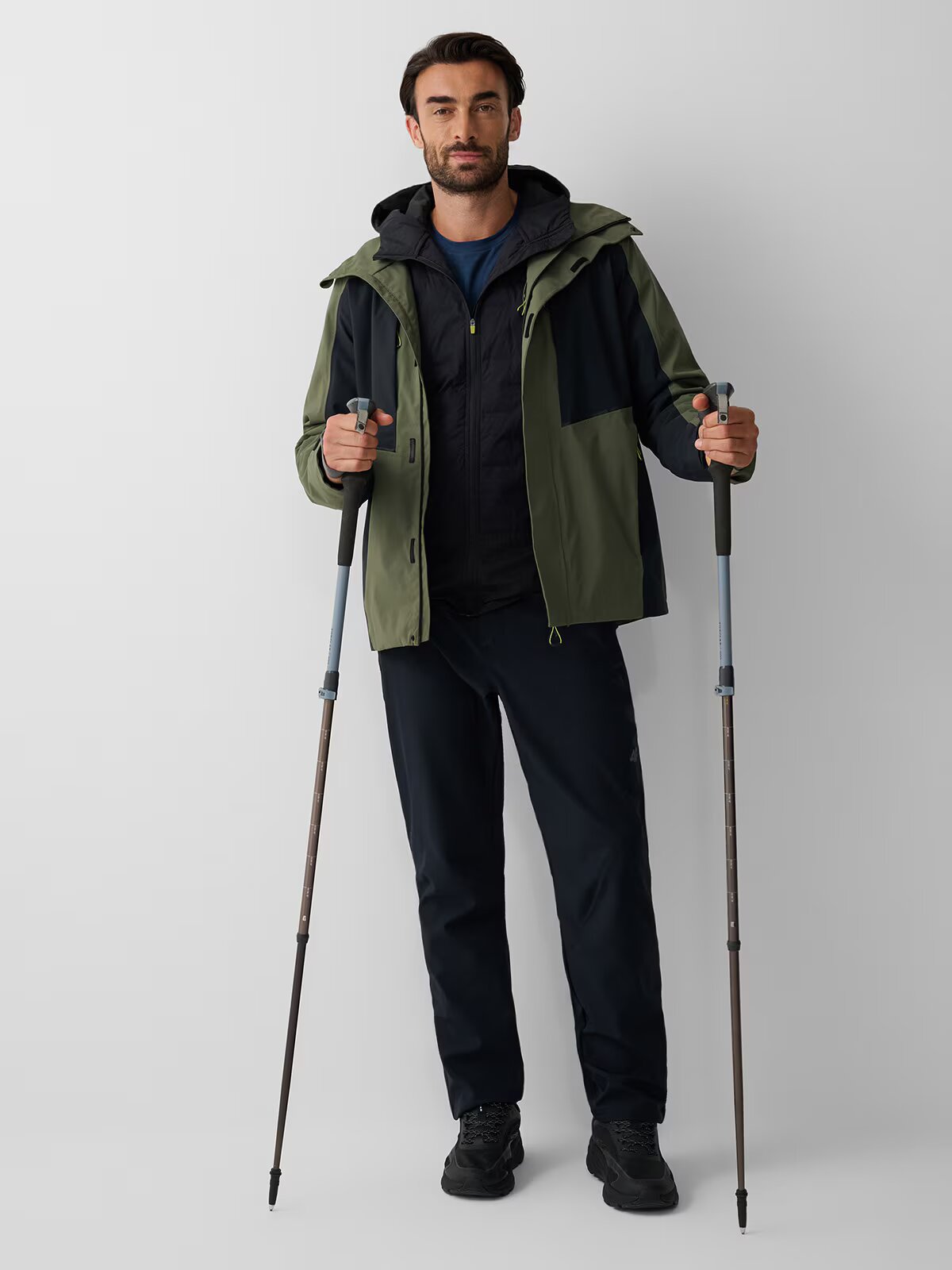 4F Pantaloni trekking membrană 5000 pentru bărbați - negri M