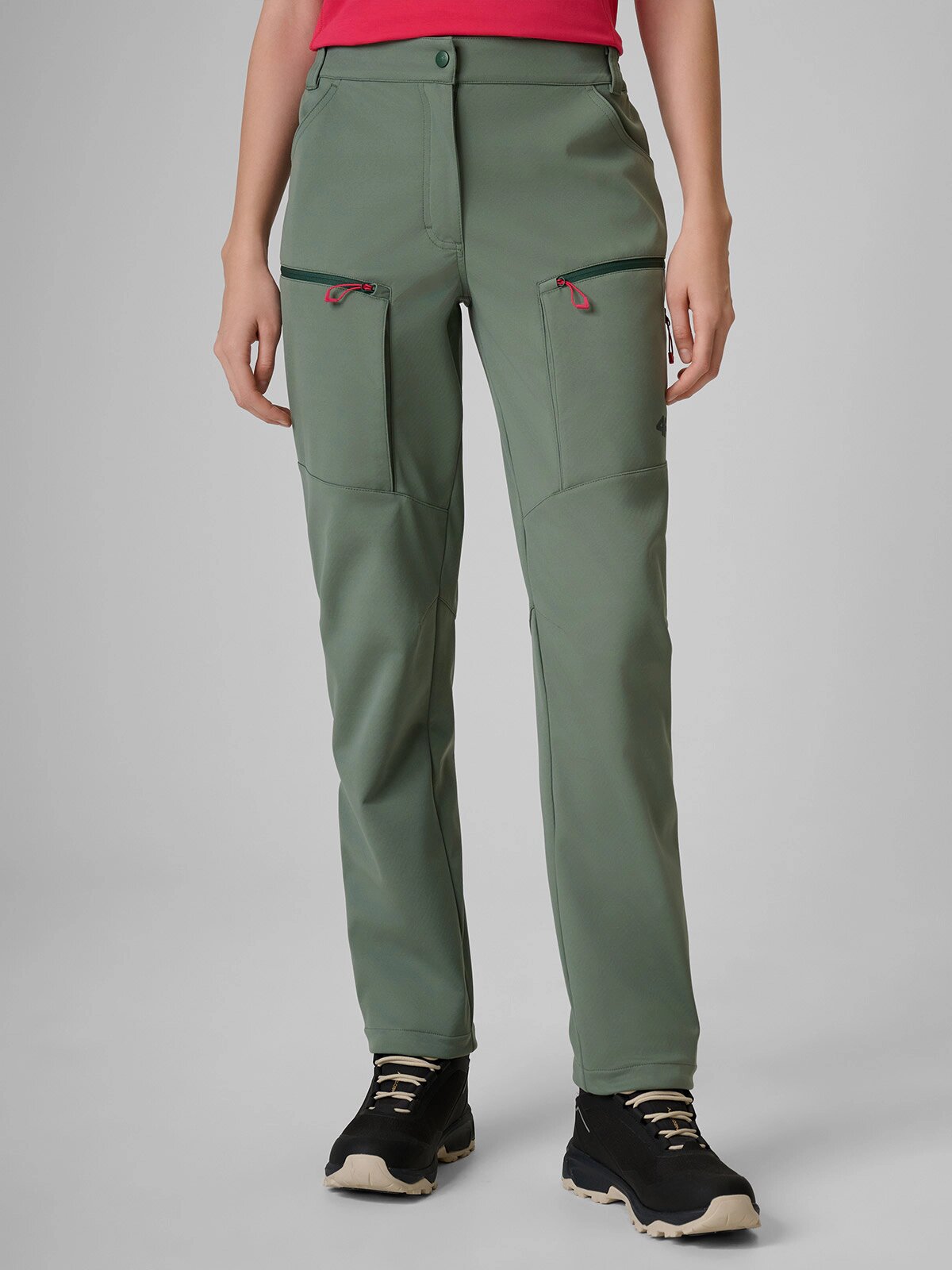 4F Pantaloni trekking softshell membrană 8000 damă - kaki XXL