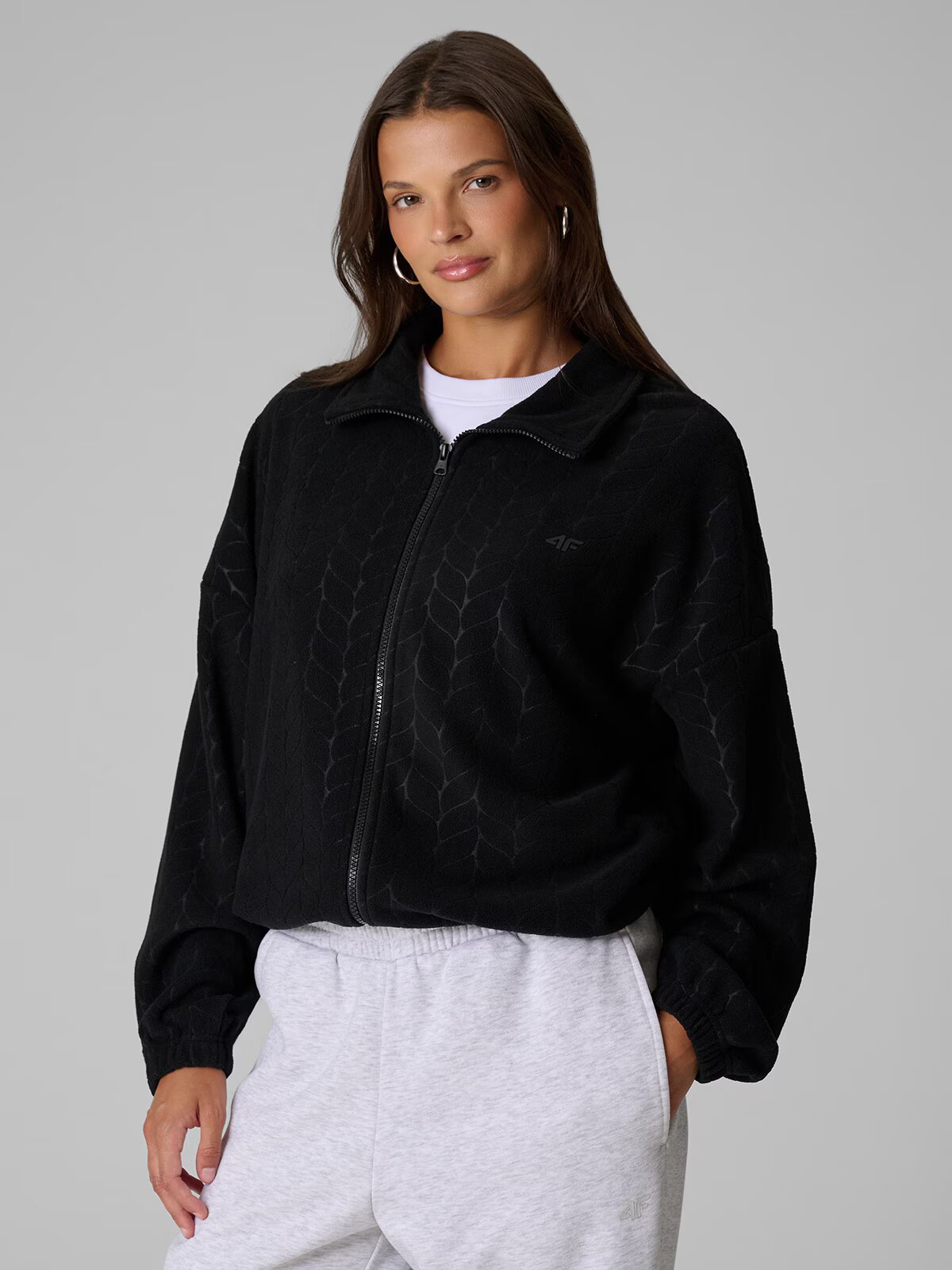 4F Polar cu guler loose pentru femei - XS