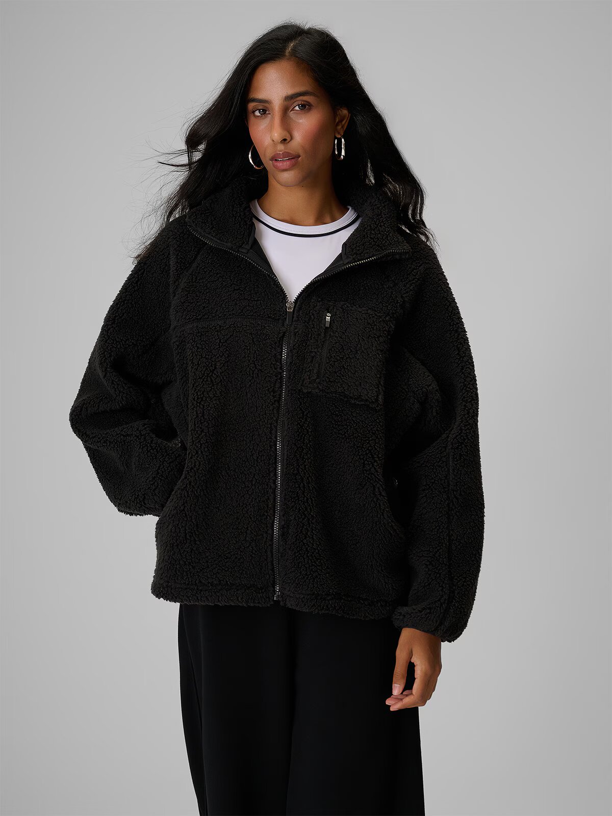 4F Polar cu guler loose pentru femei - M