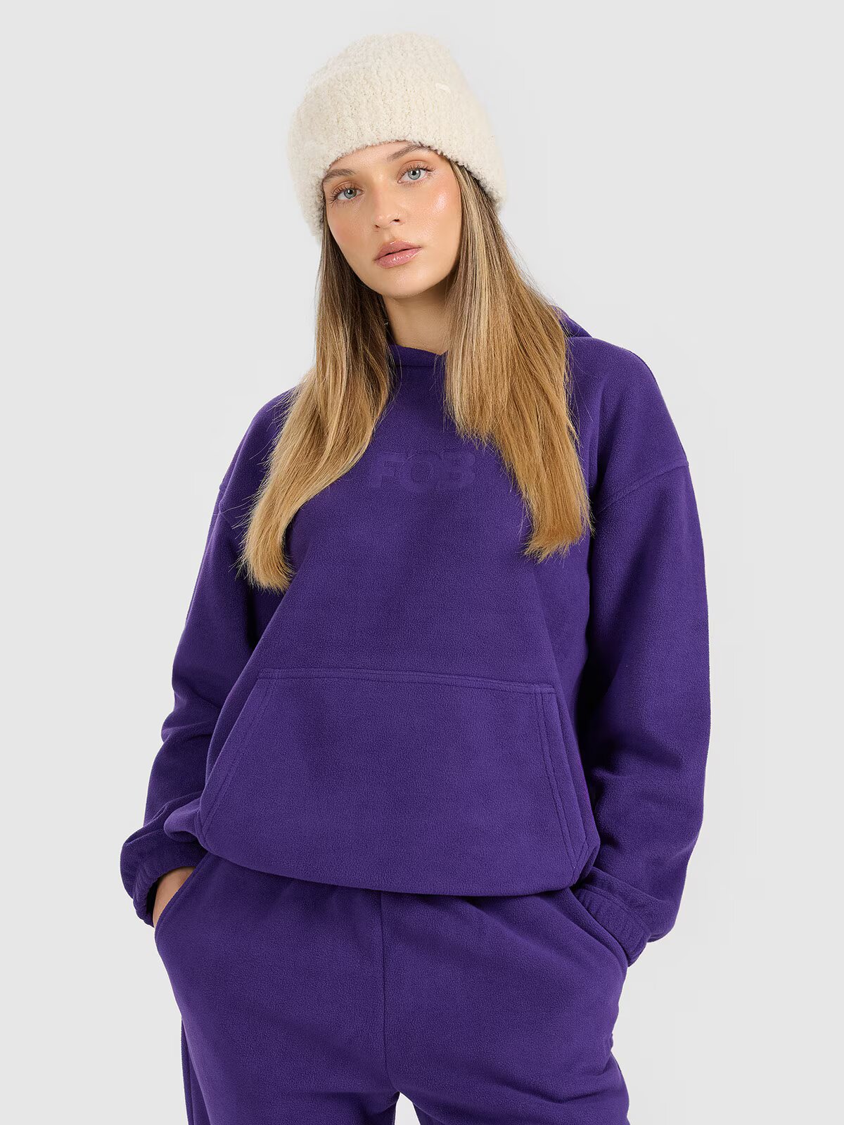 4F Polar loose cu glugă pentru femei - XL