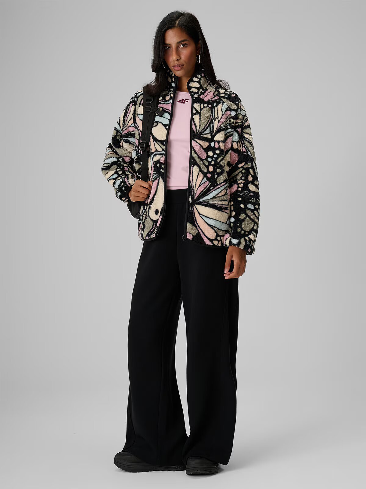 4F Polar loose cu guler pentru femei - XS