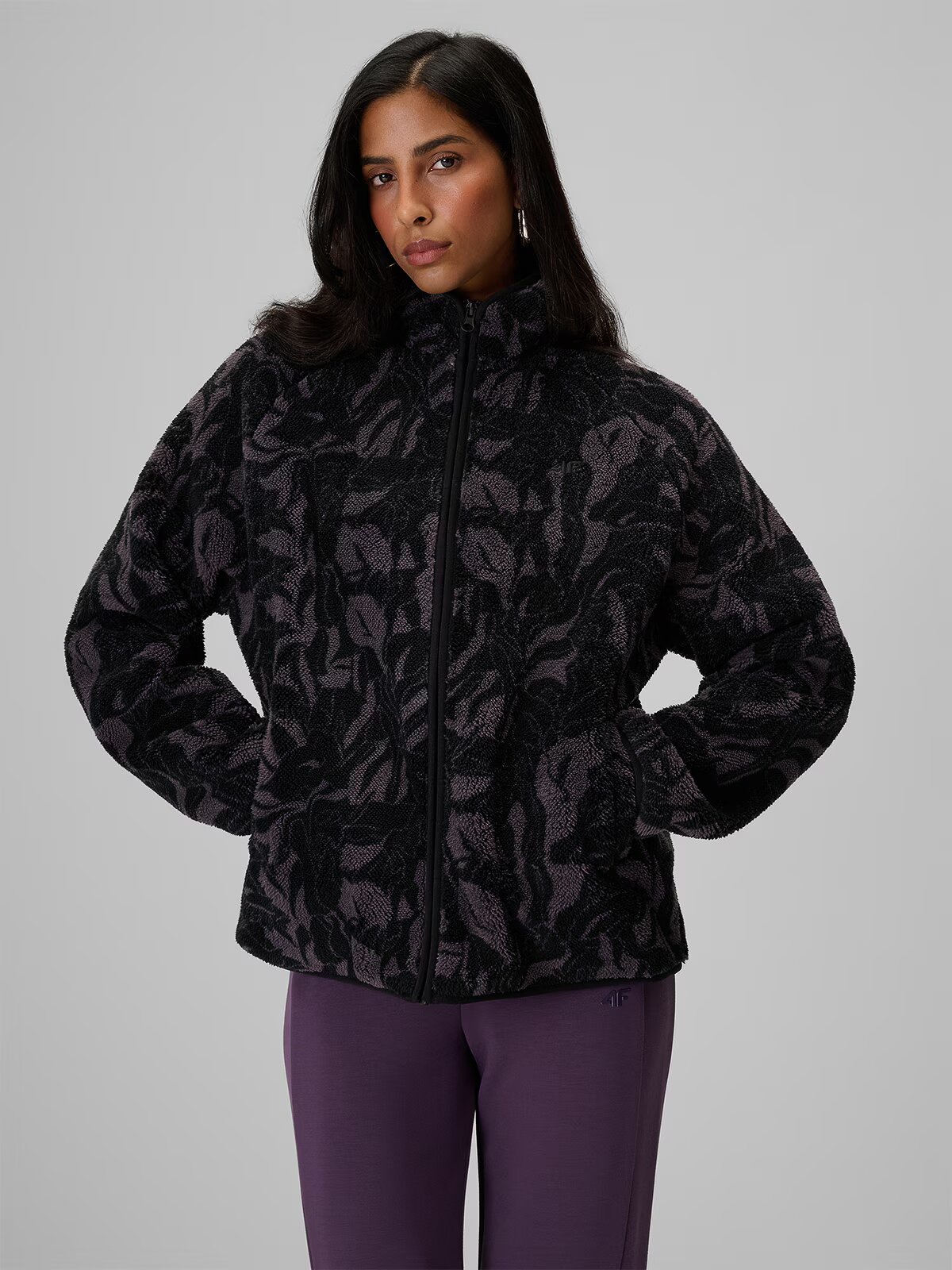 4F Polar loose cu guler pentru femei - S