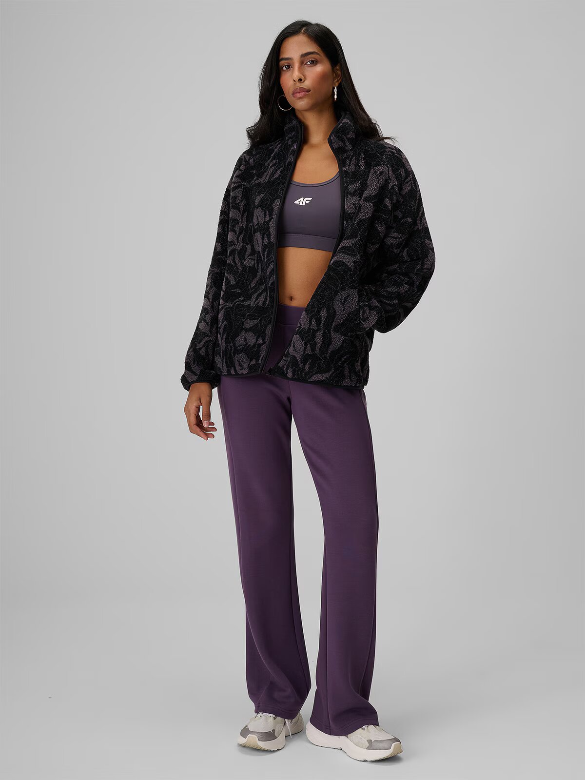 4F Polar loose cu guler pentru femei - S
