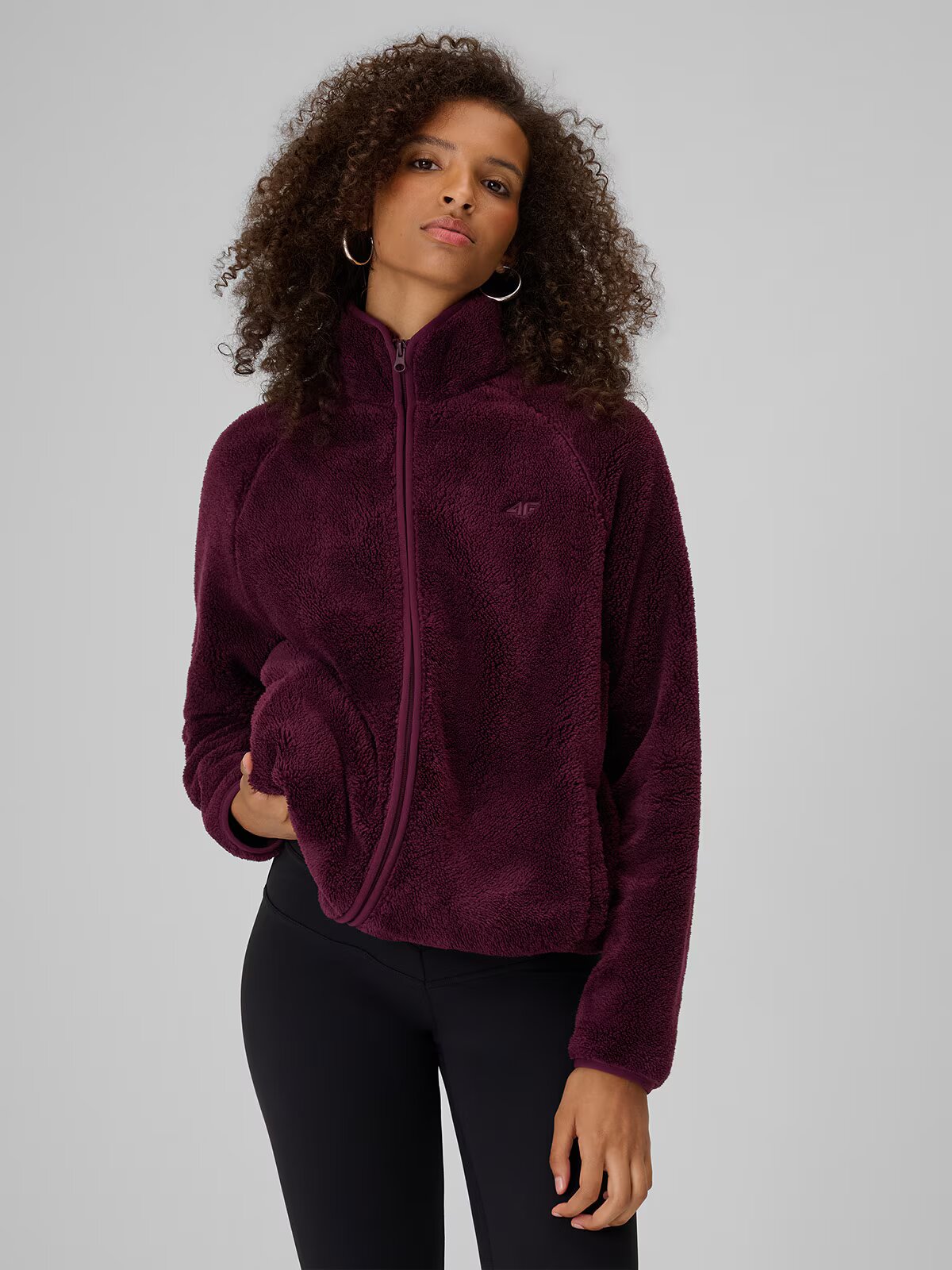 4F Polar loose cu guler pentru femei - M