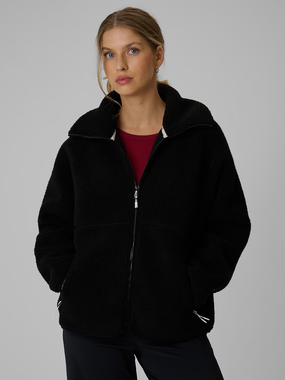 4F Polar sherpa loose cu guler înalt pentru femei - S