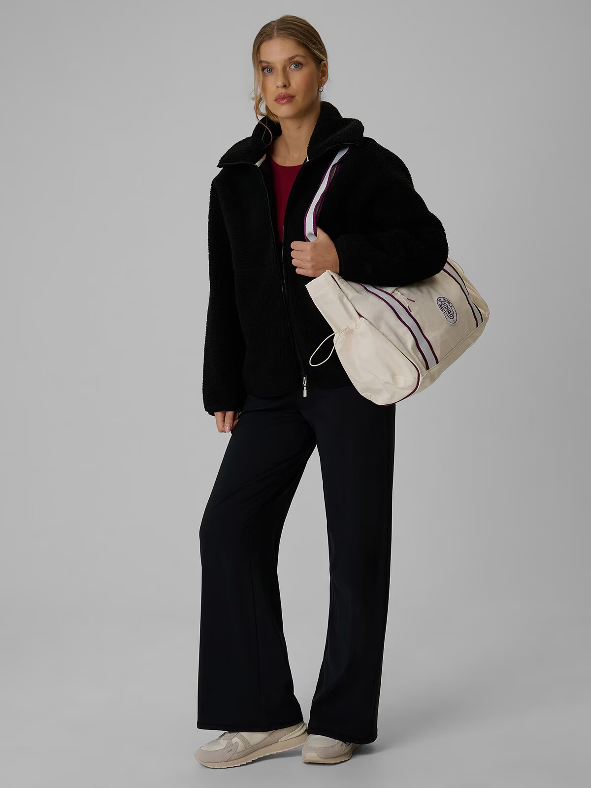 4F Polar sherpa loose cu guler înalt pentru femei - S