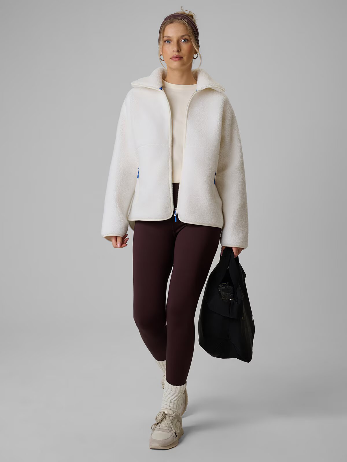 4F Polar sherpa loose cu guler înalt pentru femei - XL