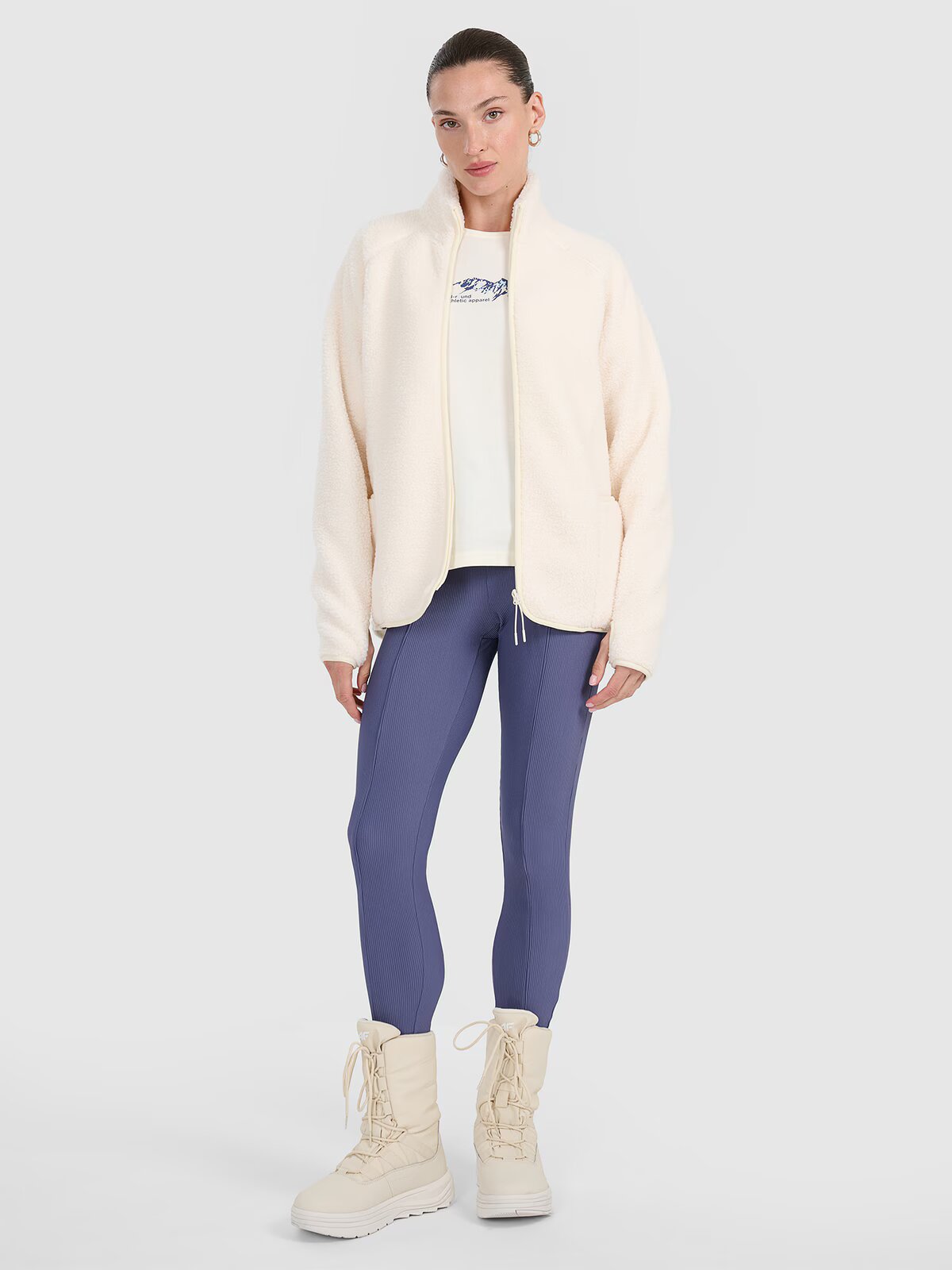 4F Polar sherpa oversize cu guler pentru femei - XXL