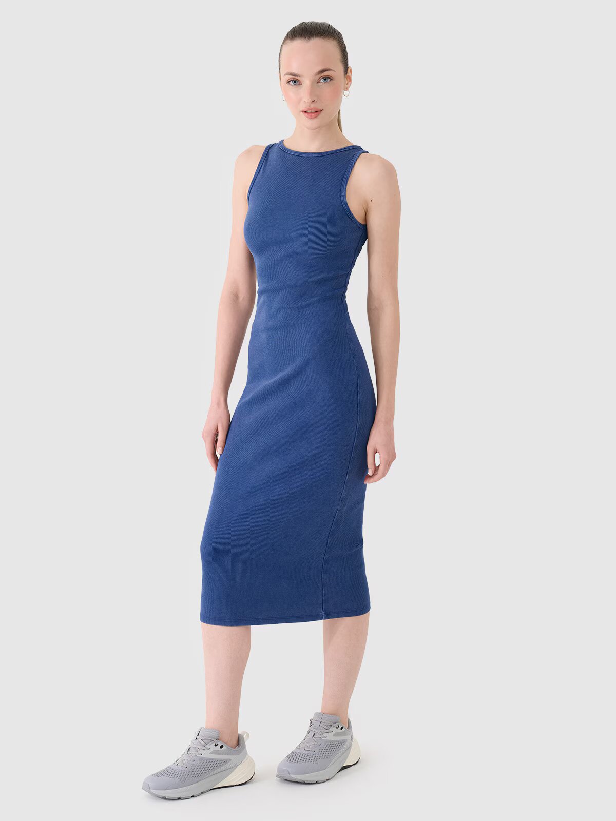 4F Rochie din tricot striat pentru femei - XS