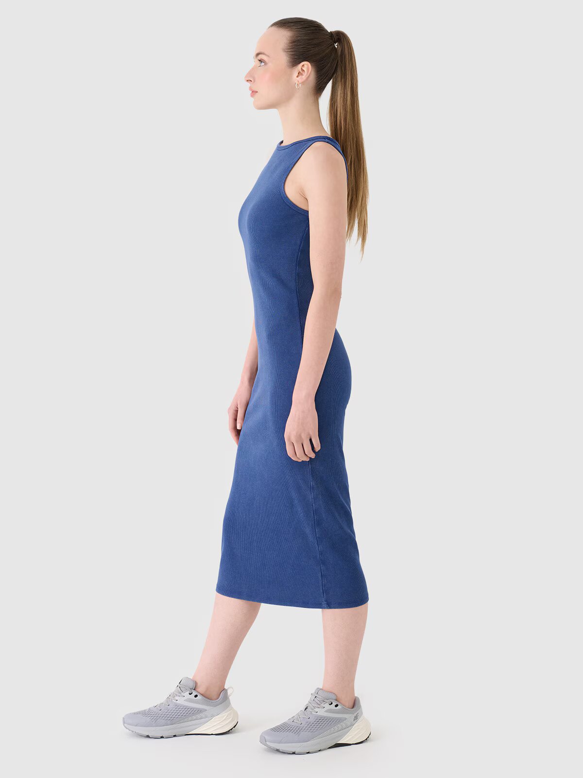 4F Rochie din tricot striat pentru femei - XS