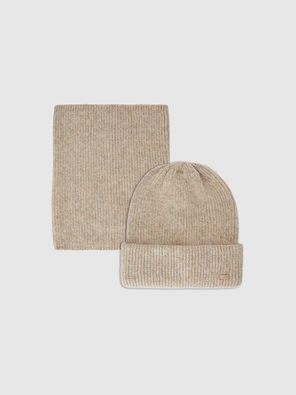 4F Set de iarnă căciulă și fular circular unisex - M
