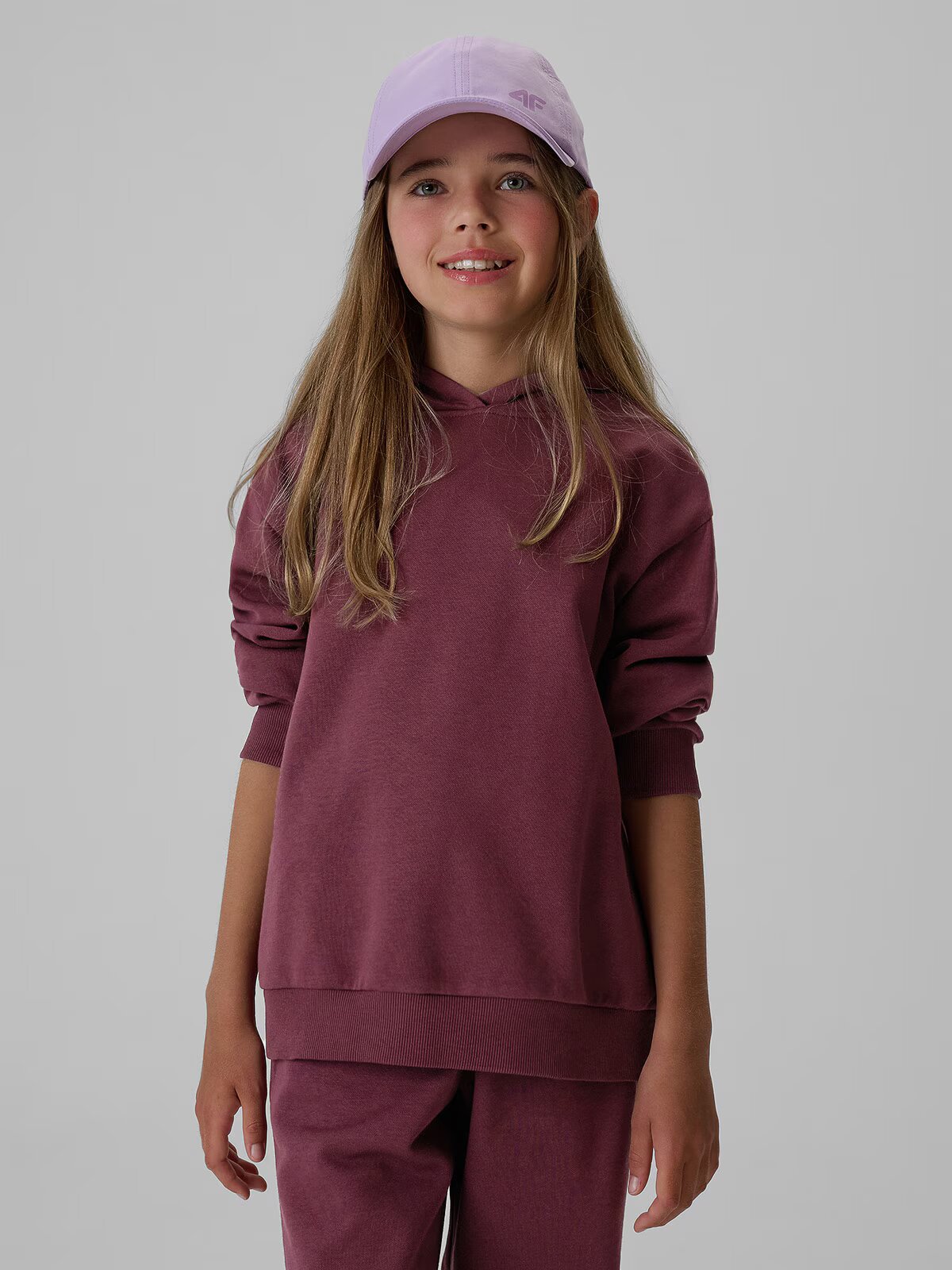 4F Set de trening pentru fete - burgundy 134/140 (8-10 ani)