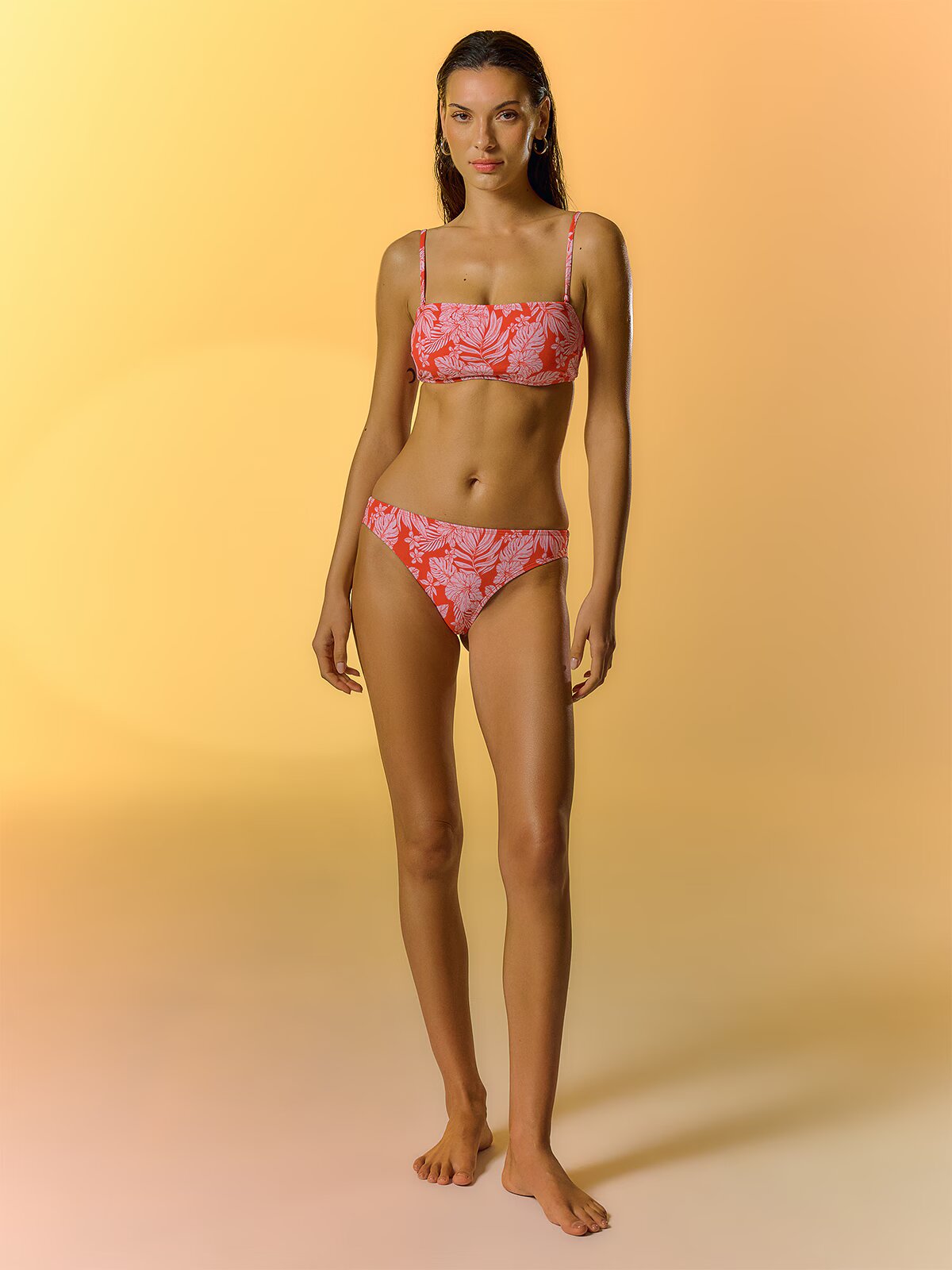 4F Slip de bikini pentru femei - roșu M