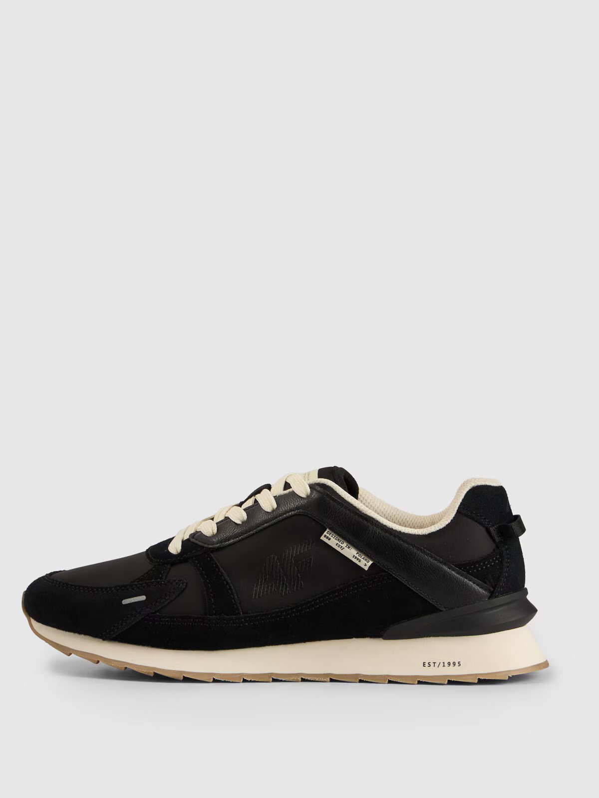 4F Sneakers 4CITY cu elemente din piele întoarsă pentru femei - negri 36