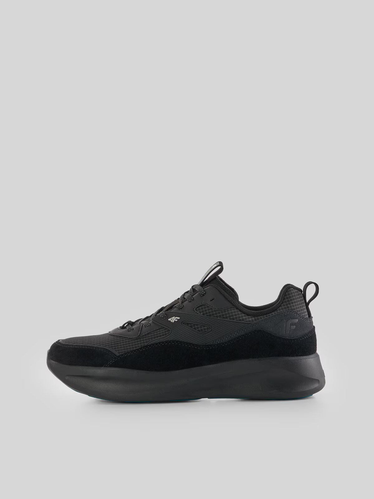 4F Sneakers ASCENDR cu inserții din piele întoarsă pentru bărbați - negri 40