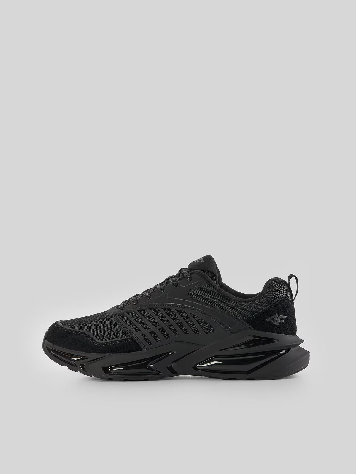 4F Sneakers VENE cu elemente din piele întoarsă pentru bărbați - negri 40