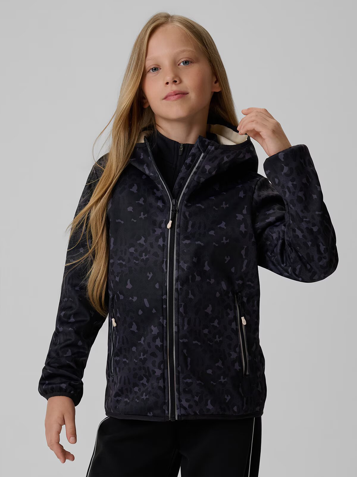 4F Softshell rezistent la vânt cu membrană 5000 pentru fete - negru 158
