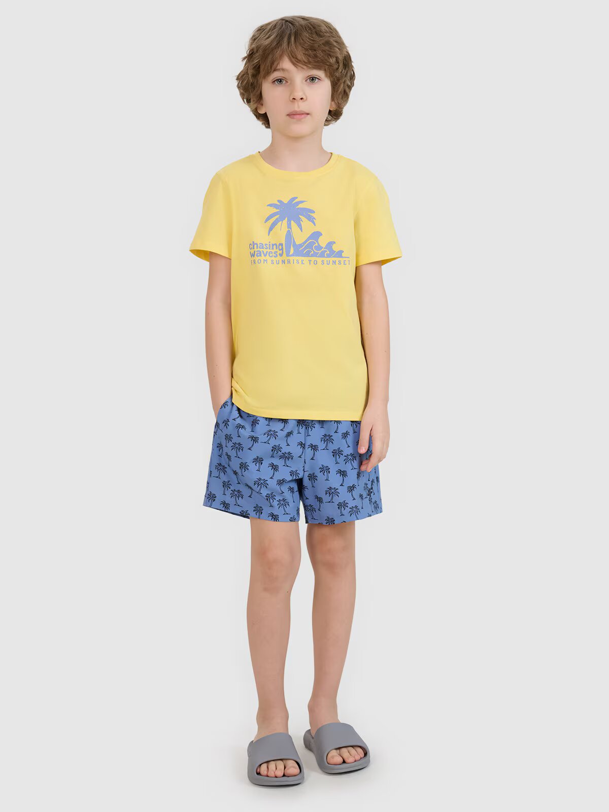 4F Șort de plajă boardshort pentru băieți - 134/140 (8-10 ani)