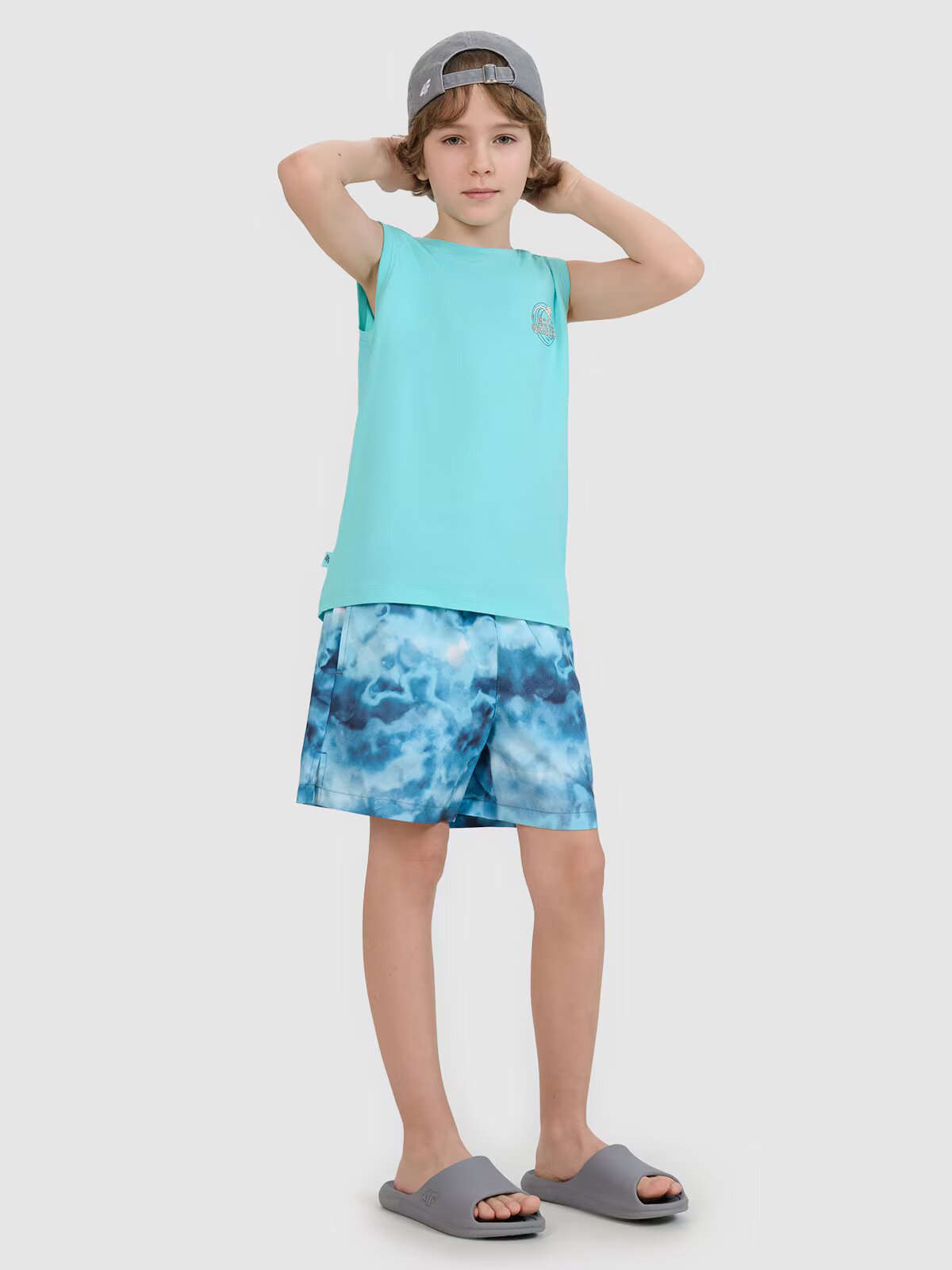4F Șort de plajă boardshort pentru băieți - 122/128 (6-8 ani)