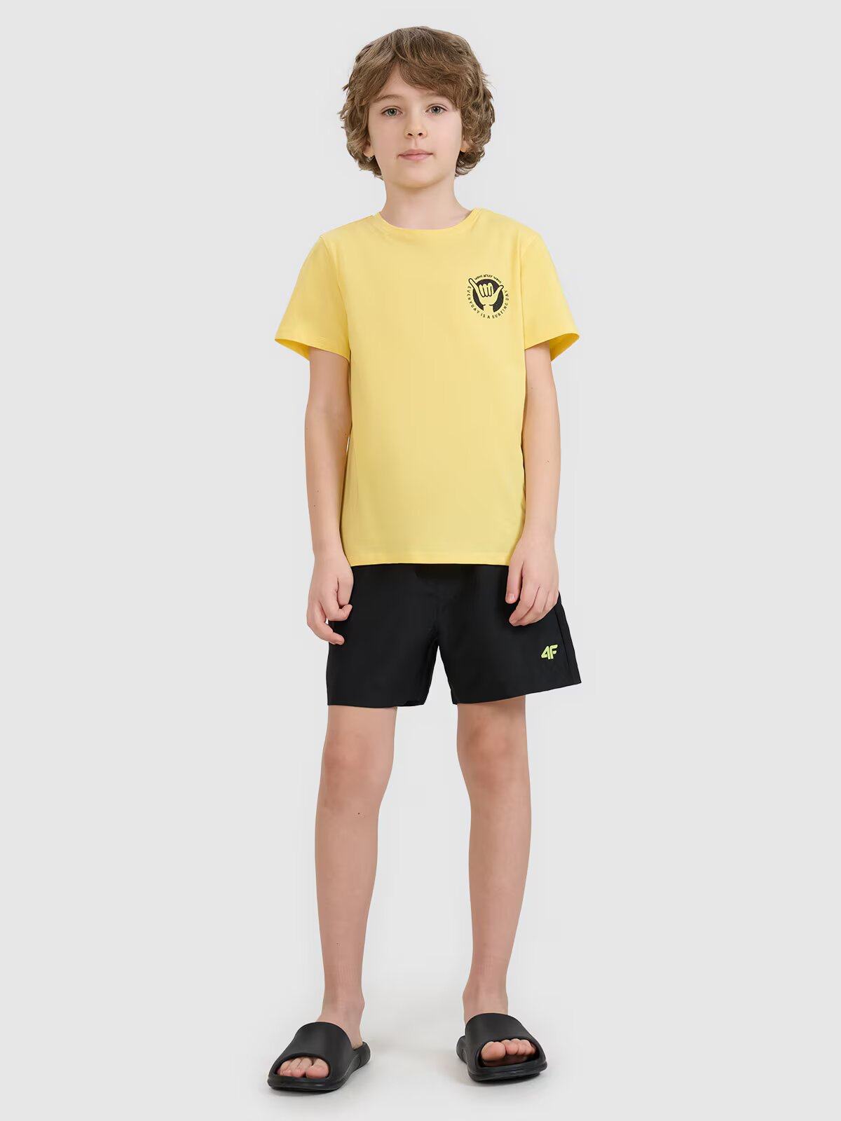 4F Șort de plajă boardshort pentru băieți - 122/128 (6-8 ani)