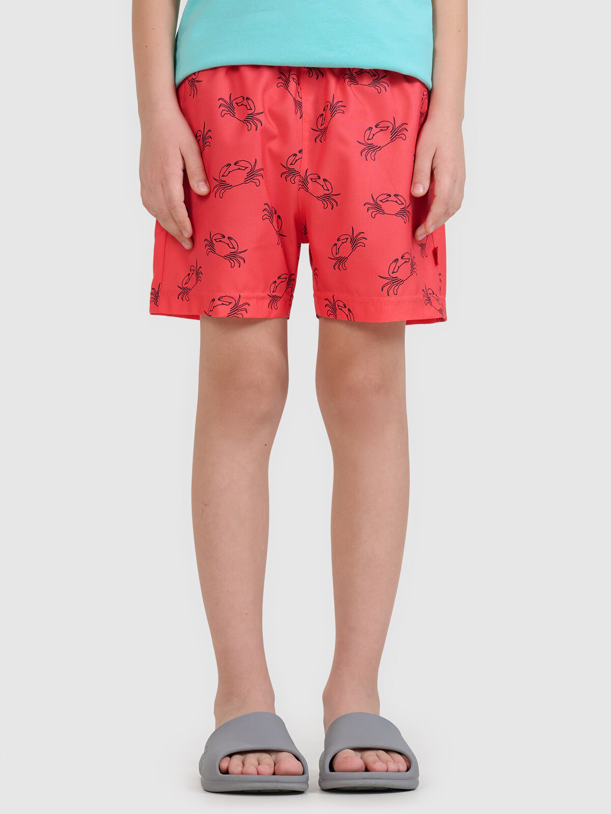 4F Șort de plajă boardshort pentru băieți - roșu 134/140 (8-10 ani)