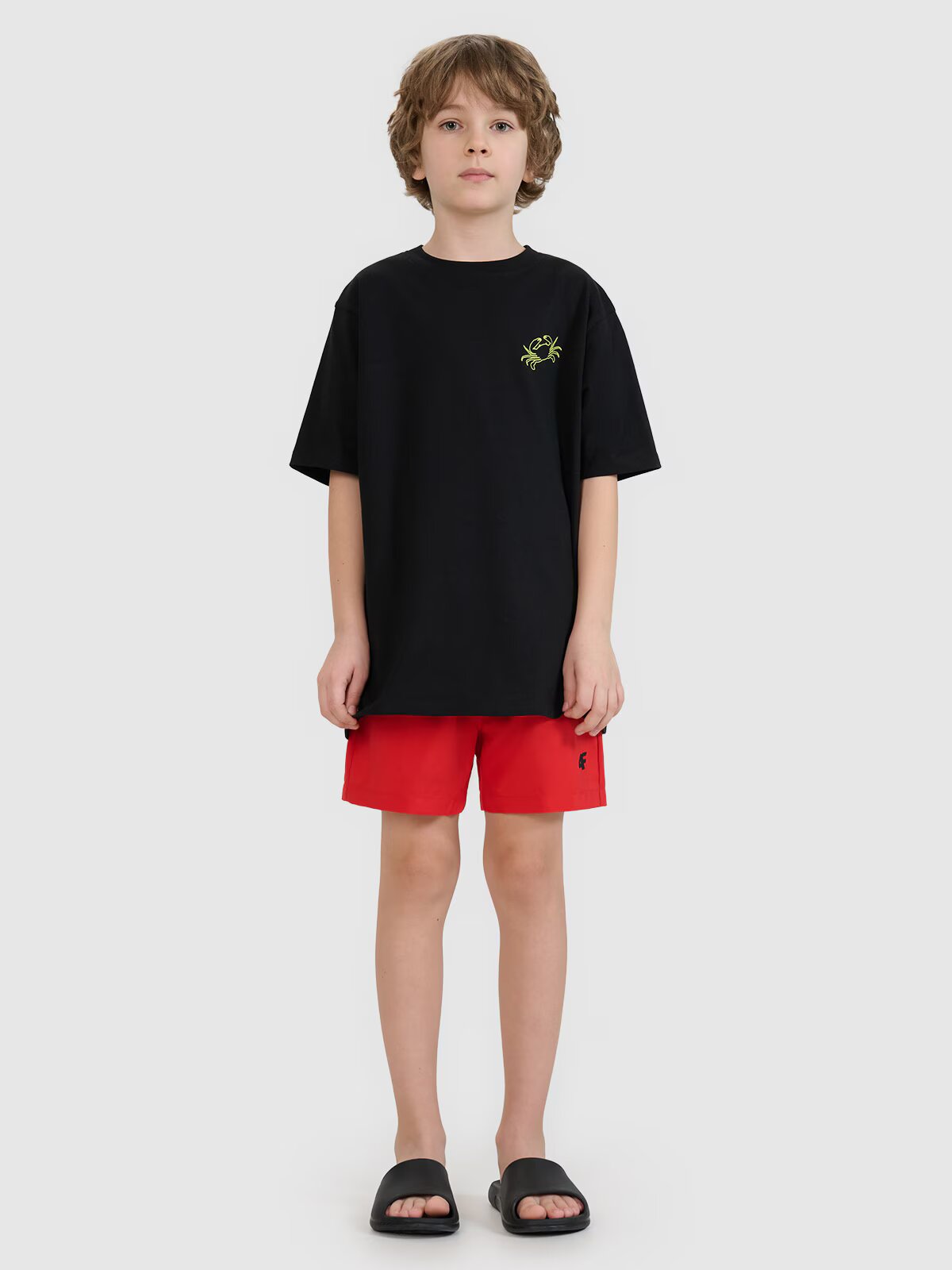 4F Șort de plajă boardshort pentru băieți - roșu 146/152 (10-12 ani)