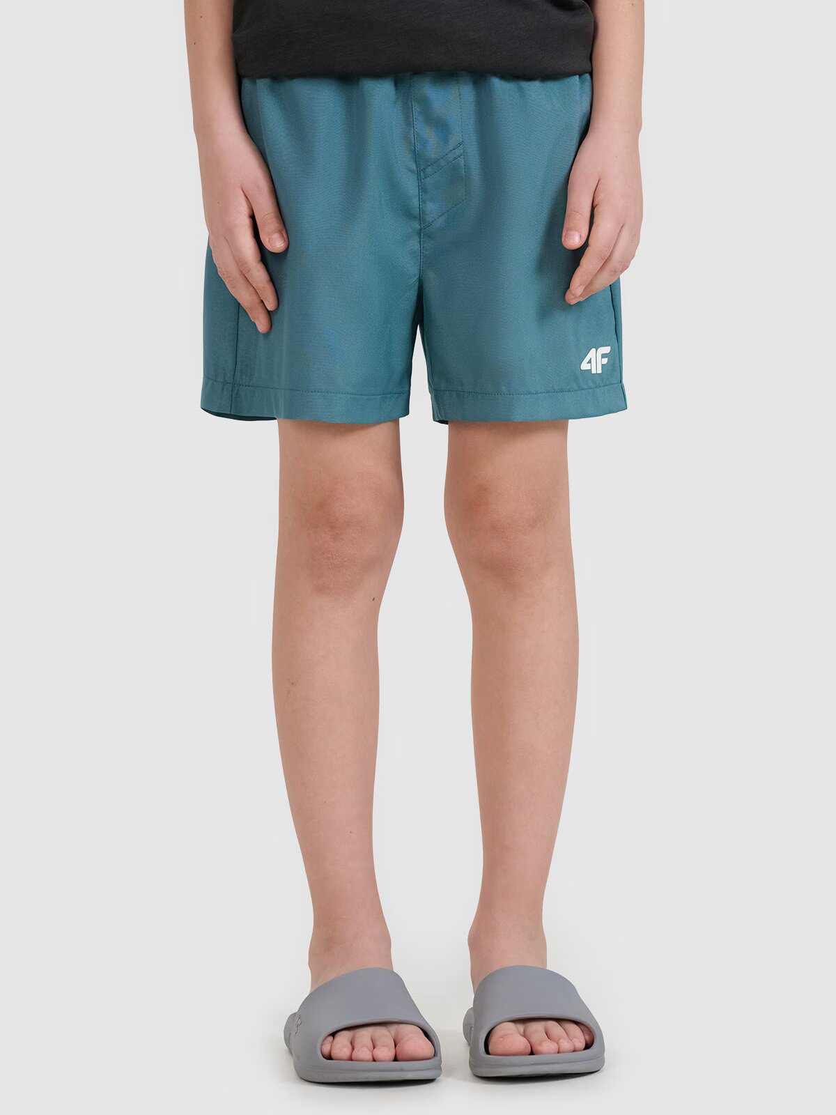 4F Șort de plajă boardshort pentru băieți - verde marin 122/128 (6-8 ani)