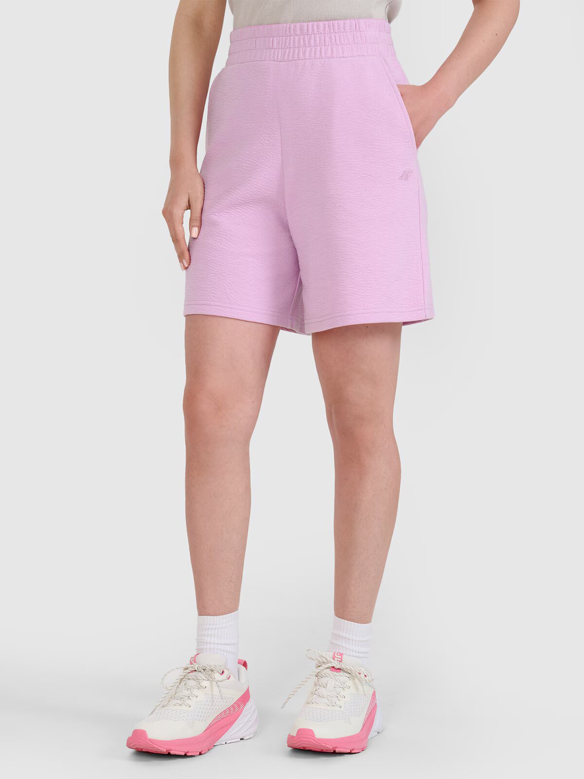 4F Șort de trening din tricot structural pentru femei - XS