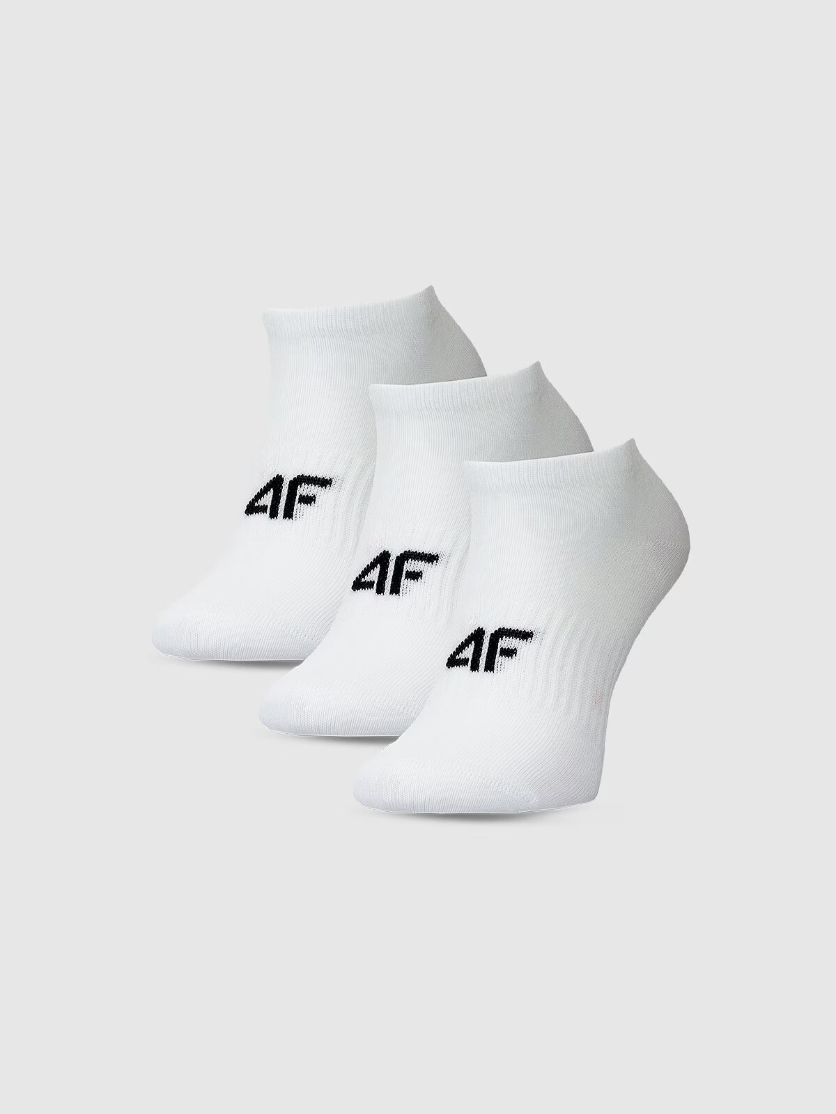 4F Șosete casual până la gleznă (3-pack) pentru băieți - albe 35-37