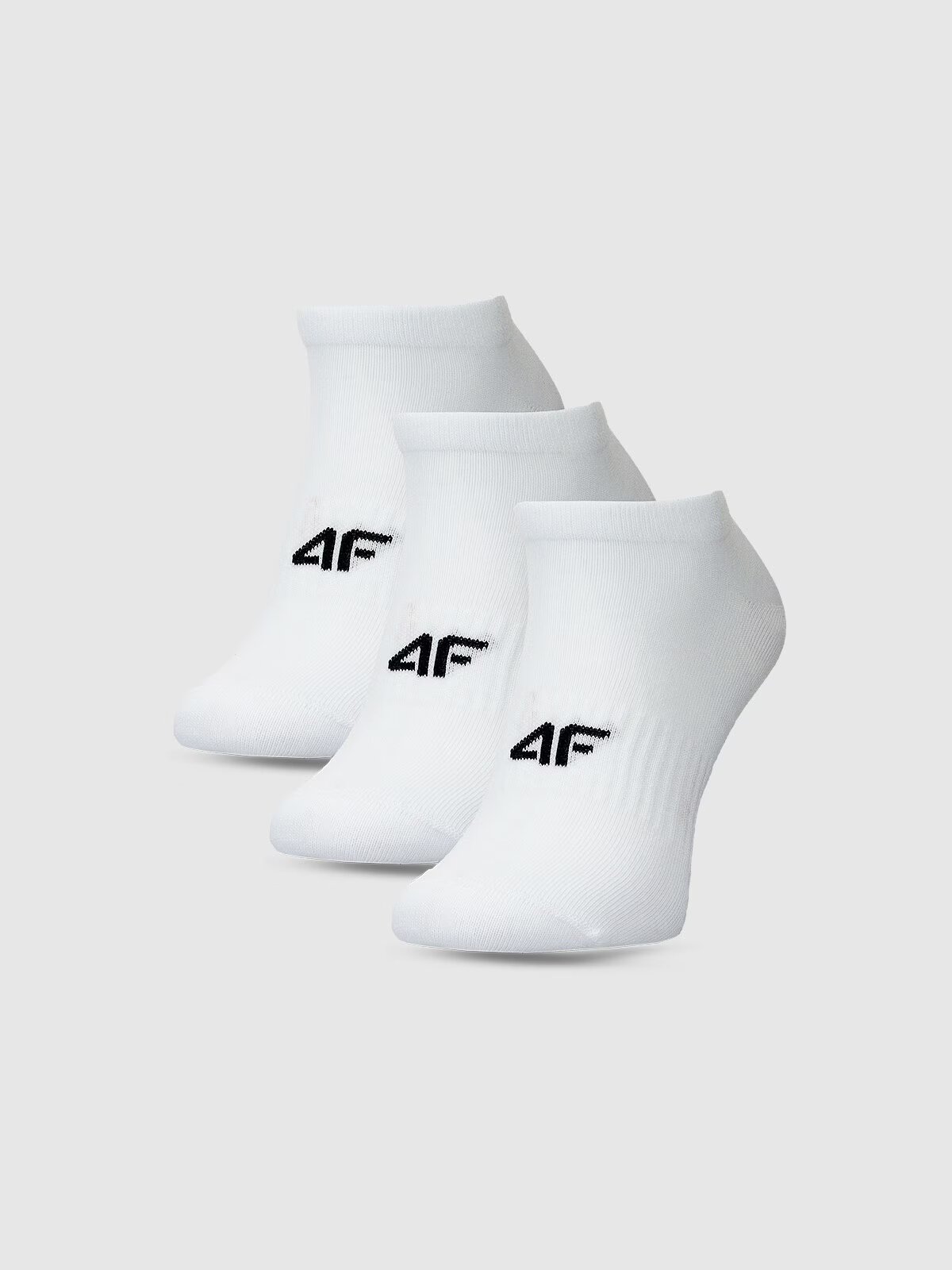 4F Șosete casual până la gleznă (3-pack) pentru bărbați - albe 39-42