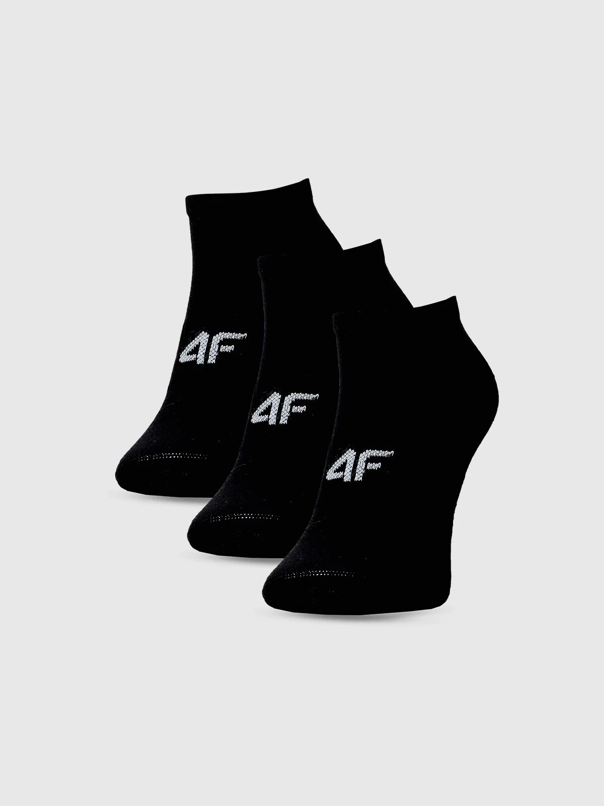 4F Șosete casual până la gleznă (3-pack) pentru bărbați - negre 39-42