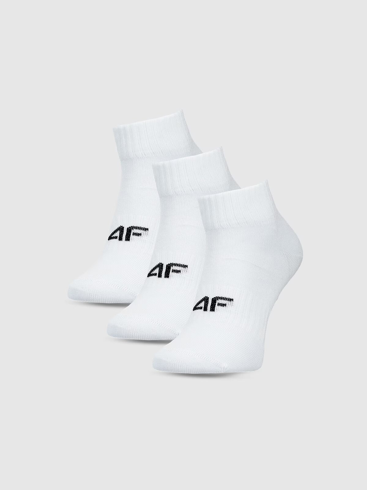 4F Șosete casual peste gleznă (3-pack) pentru băieți - albe 35-37