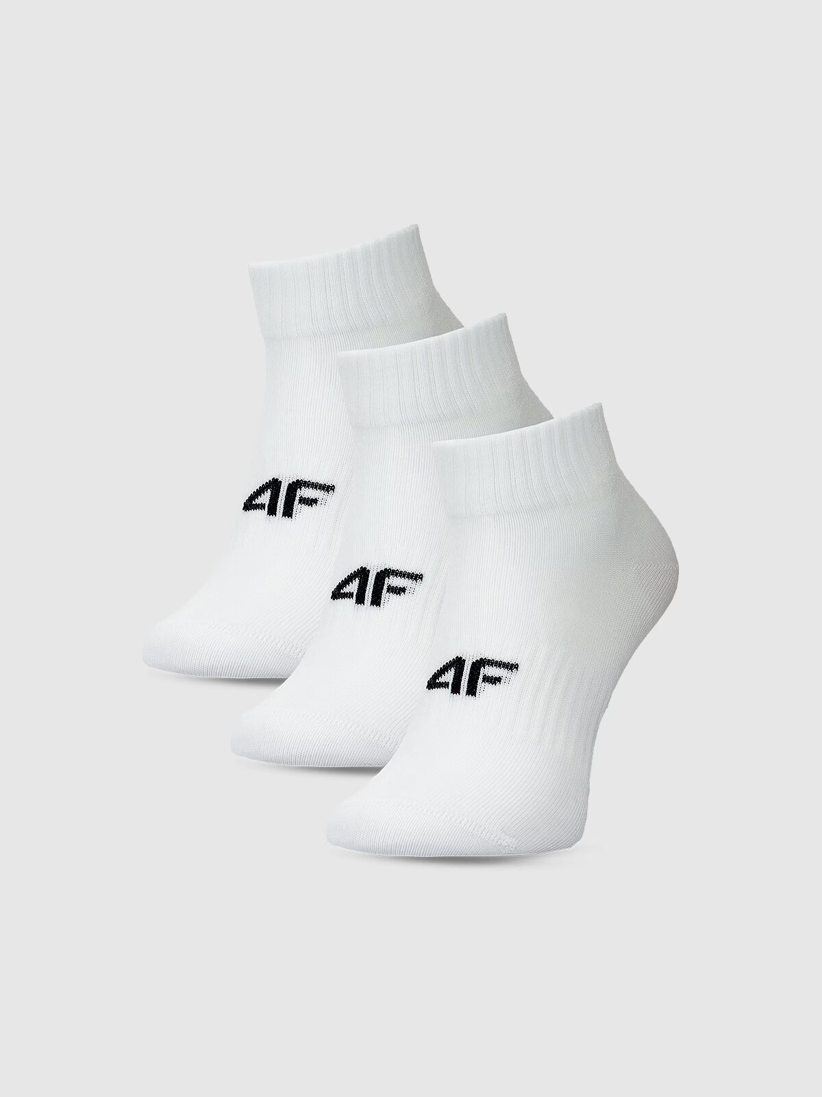 4F Șosete casual peste gleznă (3-pack) pentru femei - albe 35-38