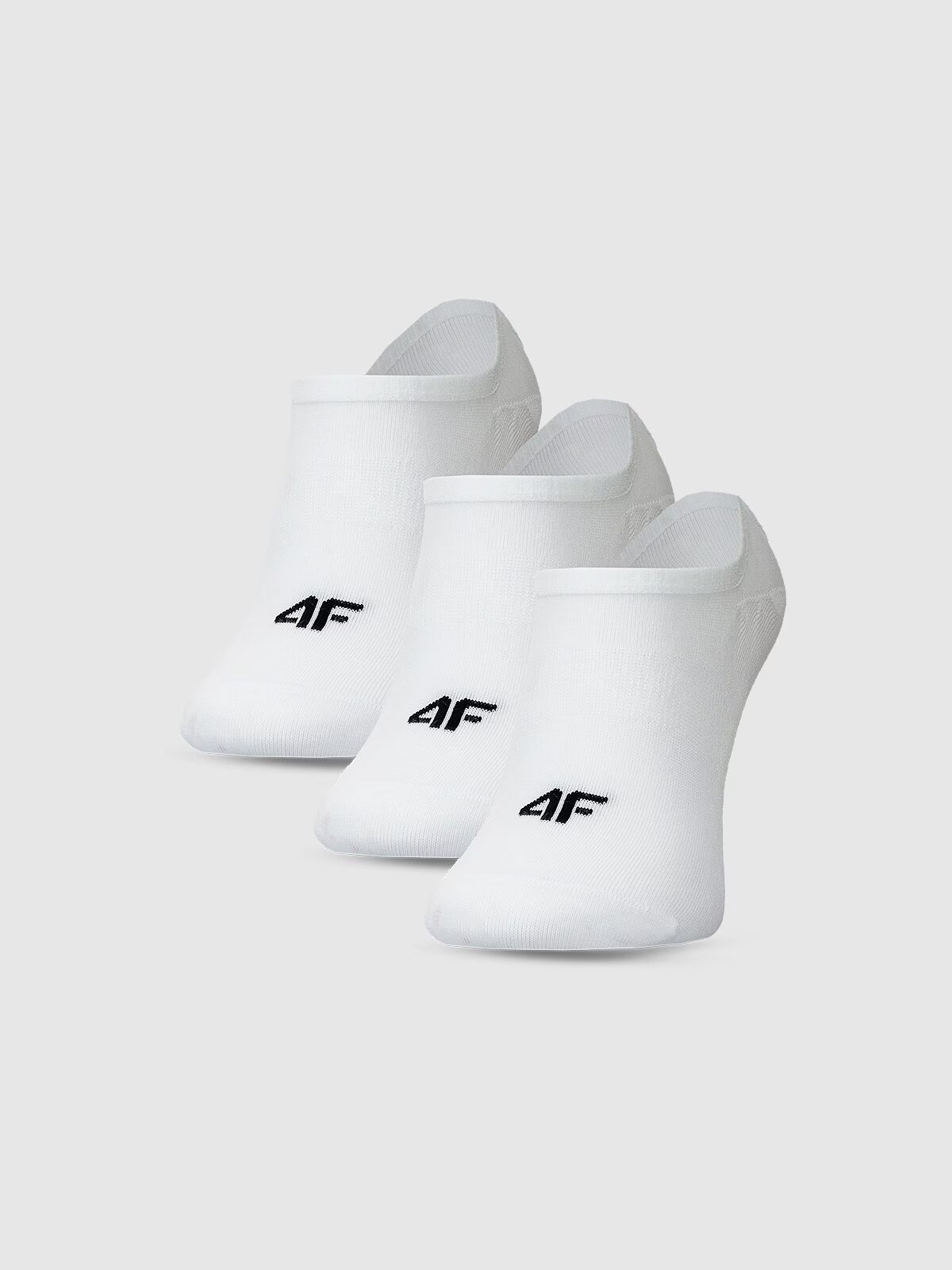 4F Șosete casual tălpici (3-pack) pentru bărbați - albe 43-46