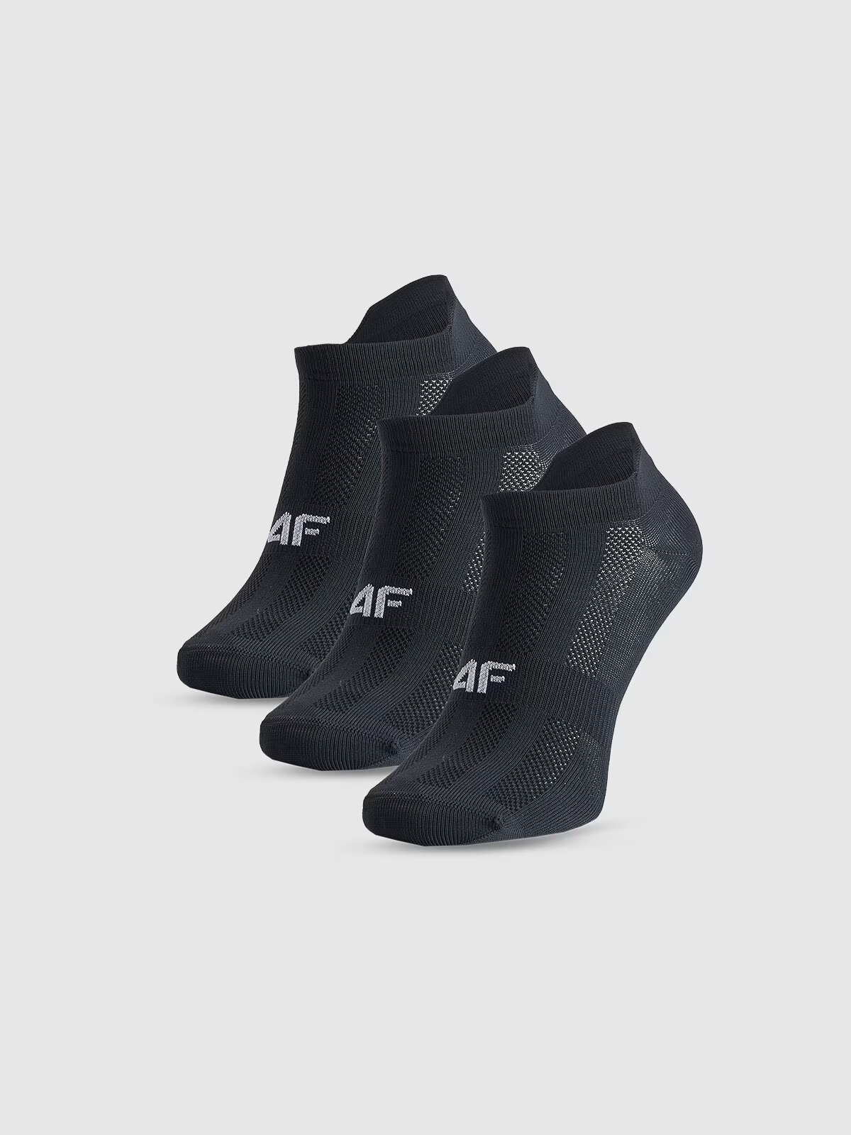 4F Șosete de antrenament până la gleznă (3-pack) pentru bărbați - negre 39-42