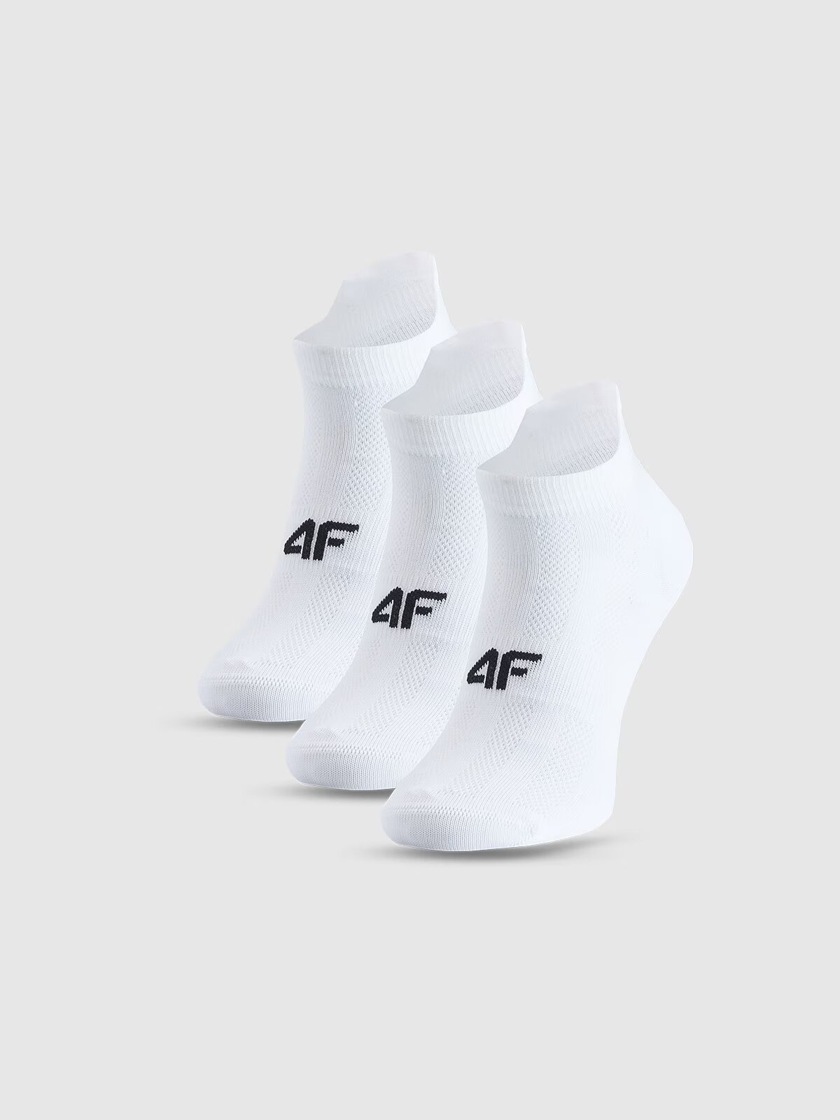 4F Șosete de antrenament până la gleznă (3-pack) pentru femei - albe 35-38