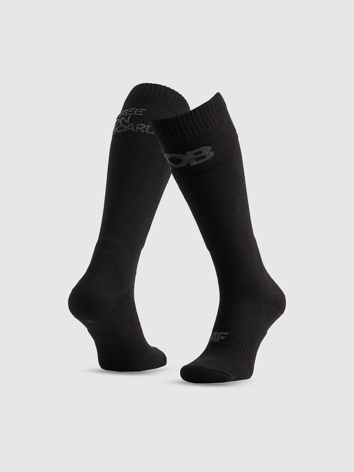 4F Șosete de snowboard pentru bărbați - negre 39-42