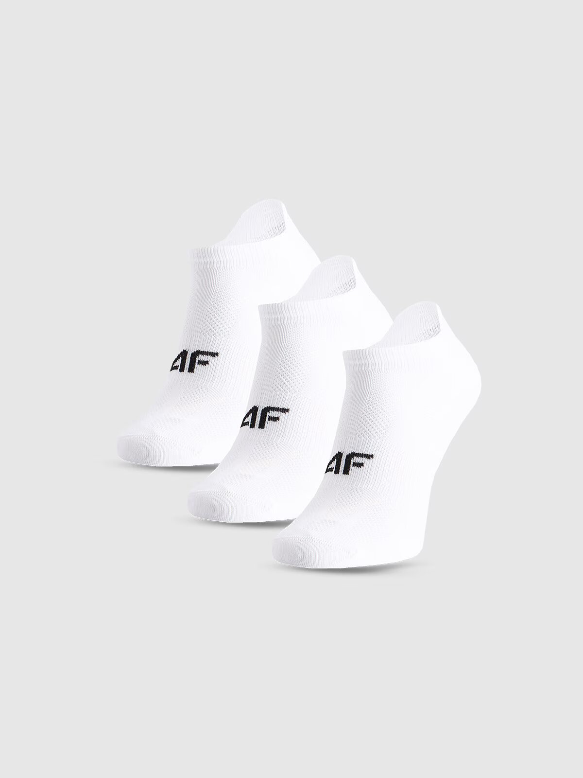 4F Șosete de sport până la gleznă (3-pack) pentru băieți - albe 38-40