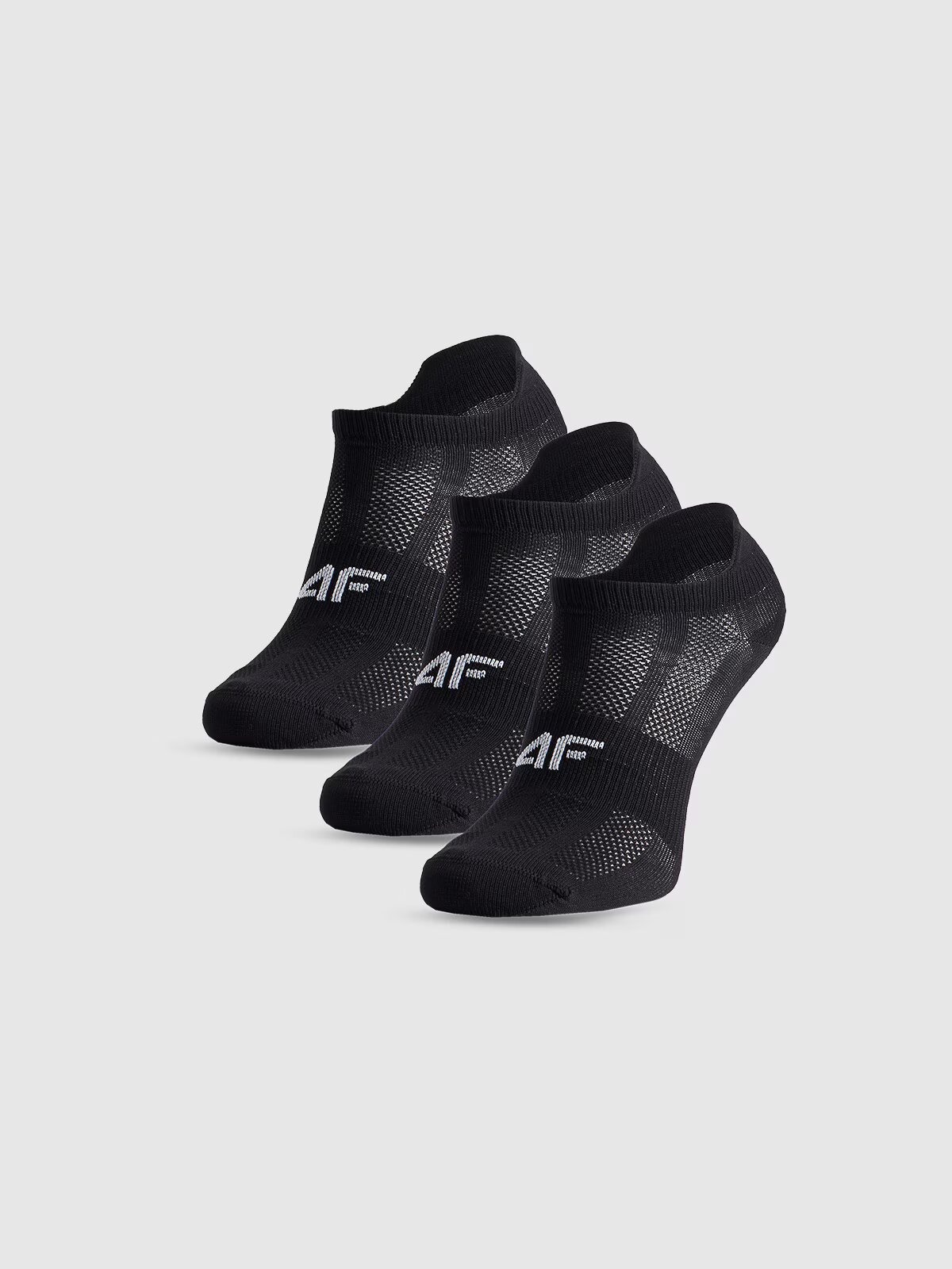 4F Șosete de sport până la gleznă (3-pack) pentru băieți - negre 35-37