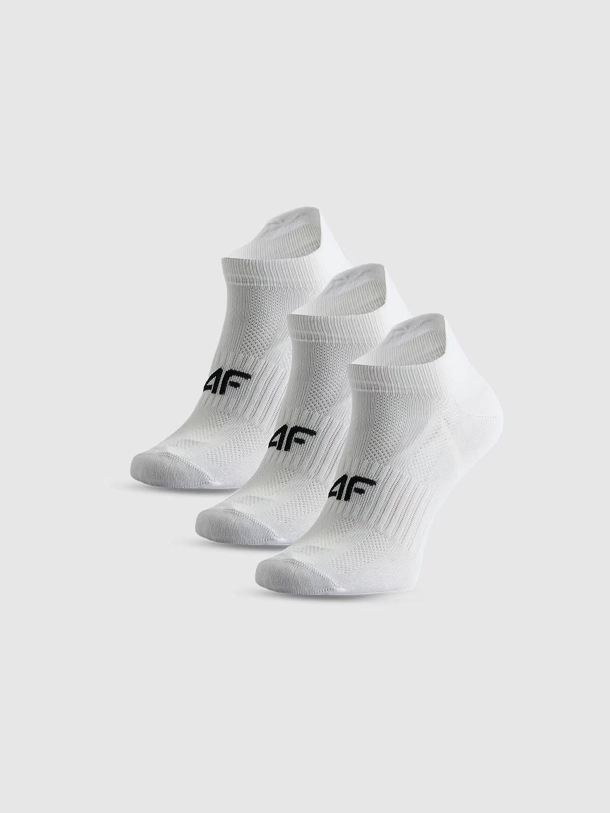 4F Șosete de sport până la gleznă (3-pack) pentru fete - albe 38-40