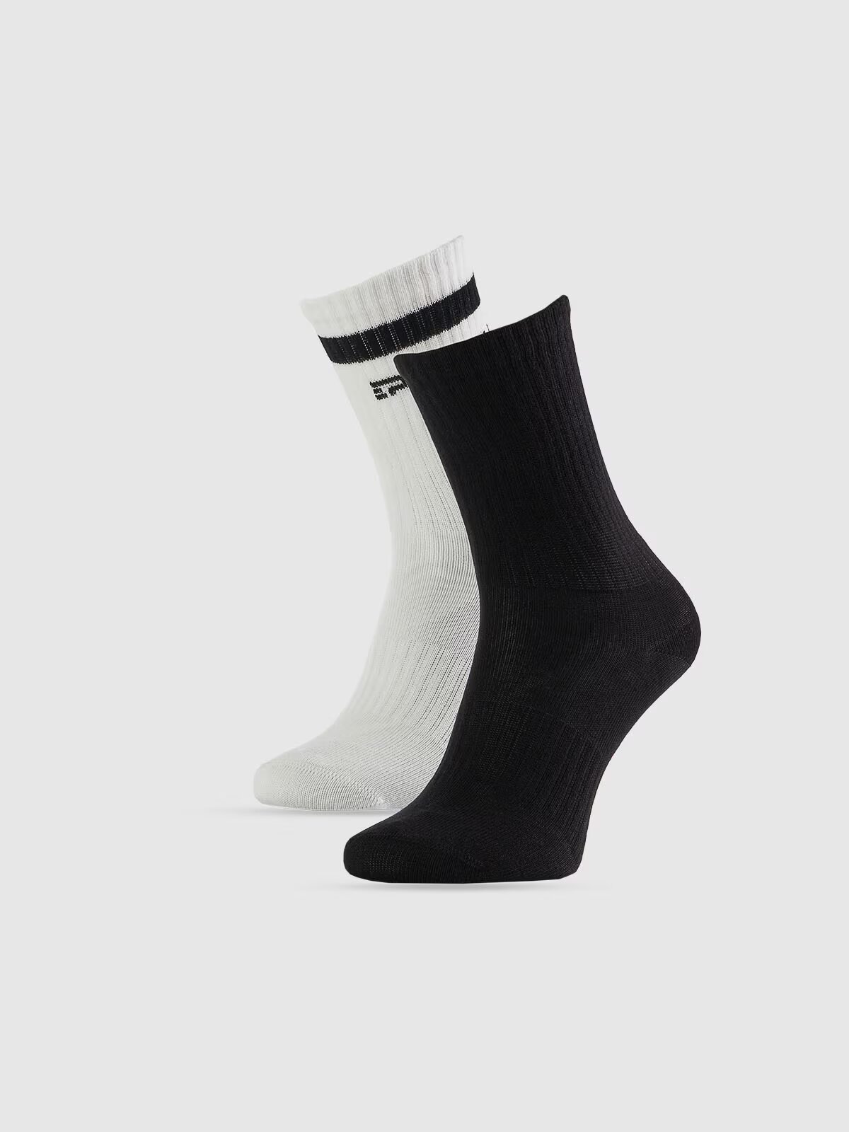 4F Sosete lungi (2-pack) pentru baieti - negru-alb 35-37