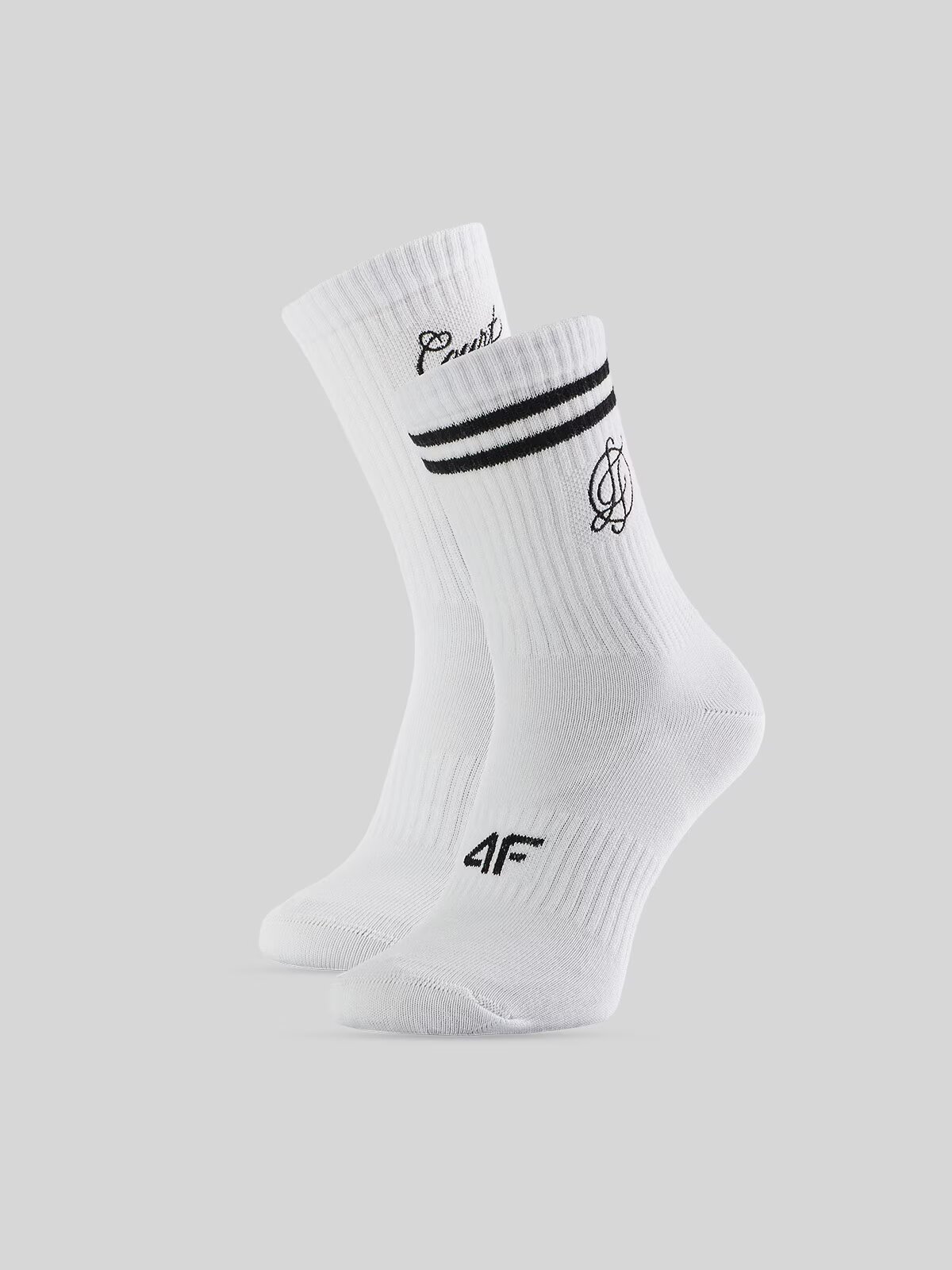 4F Șosete lungi (2-pack) pentru femei - albe 35-38