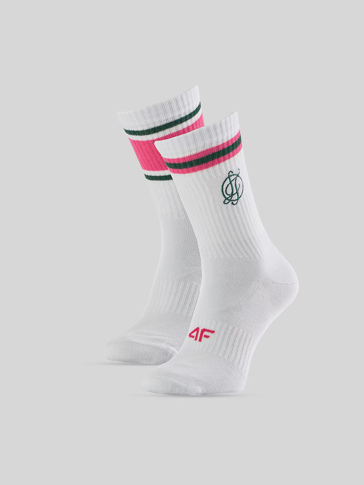 4F Șosete lungi (2-pack) pentru femei - albe 35-38