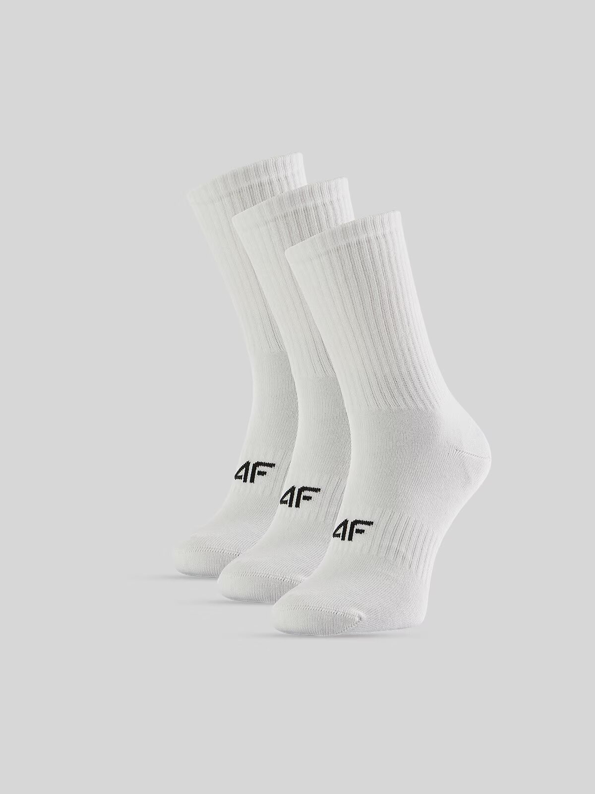 4F Șosete lungi (3-pack) pentru bărbați - albe 43-46