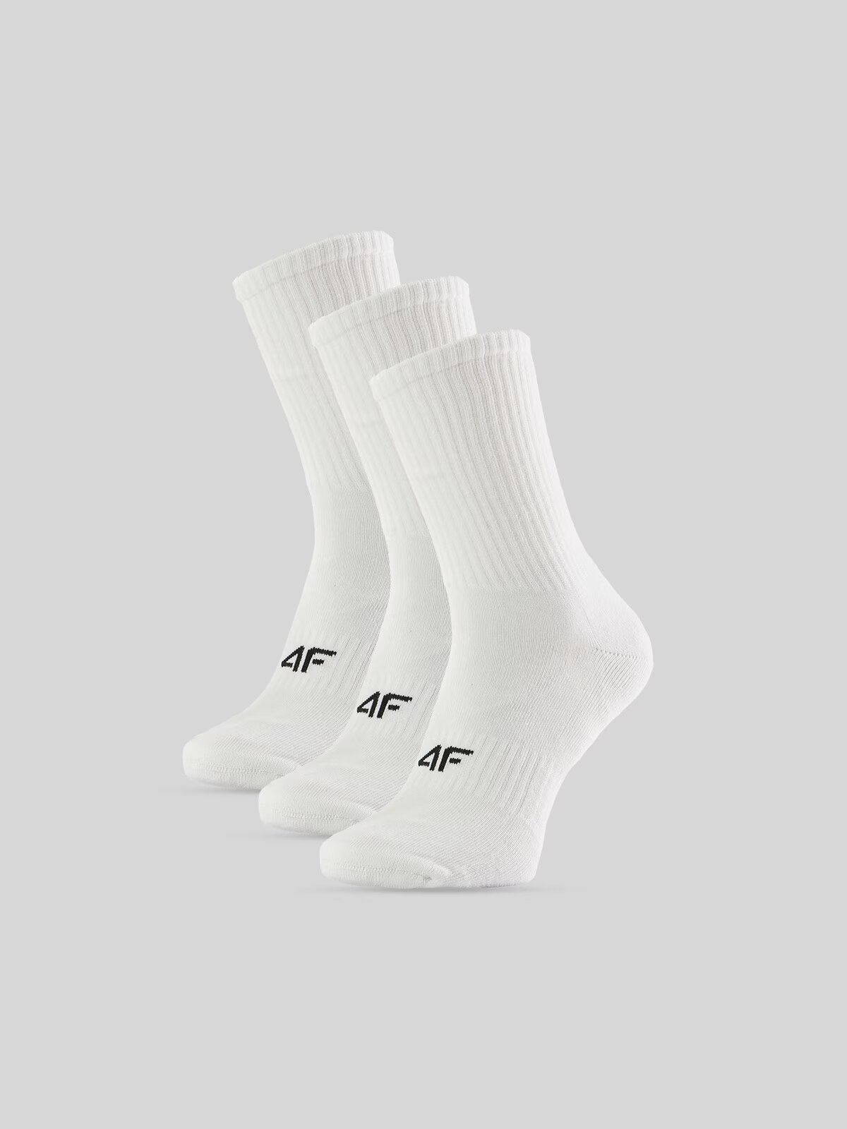 4F Șosete lungi (3-pack) pentru bărbați - albe 39-42