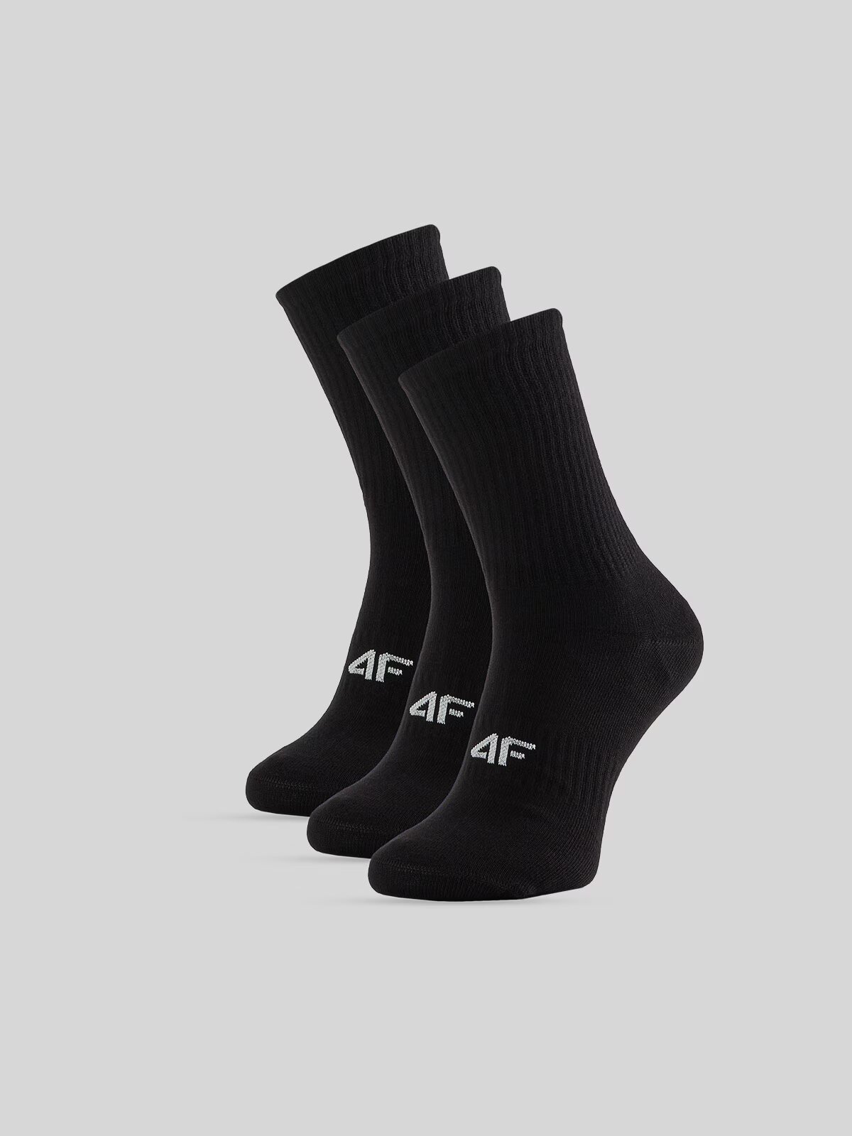 4F Șosete lungi (3-pack) pentru bărbați - negre 43-46