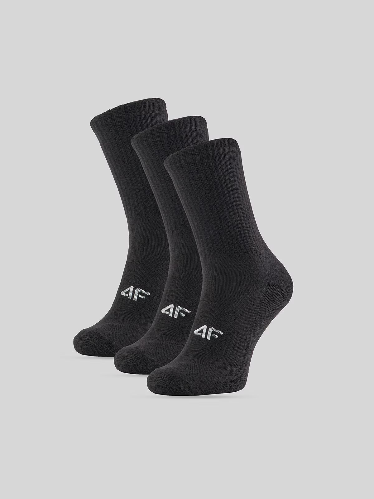 4F Șosete lungi (3-pack) pentru bărbați - negre 39-42