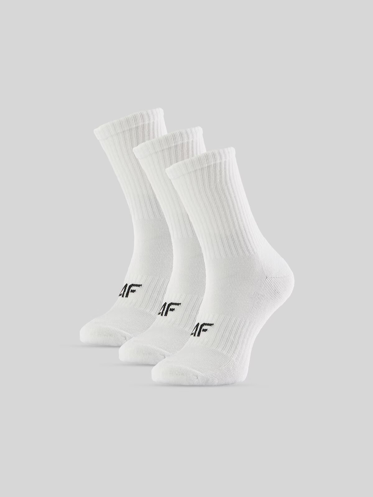 4F Șosete lungi (3-pack) pentru femei - albe 35-38