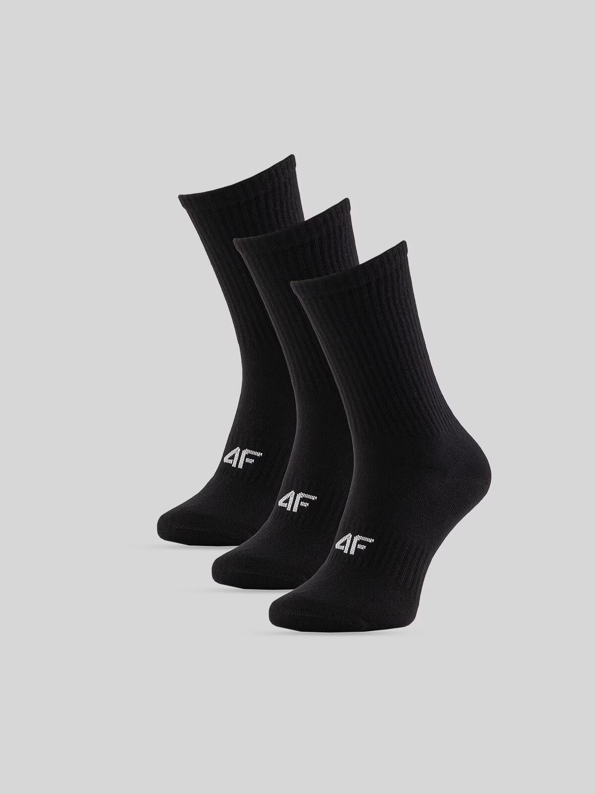 4F Șosete lungi (3-pack) pentru femei - negre 39-42